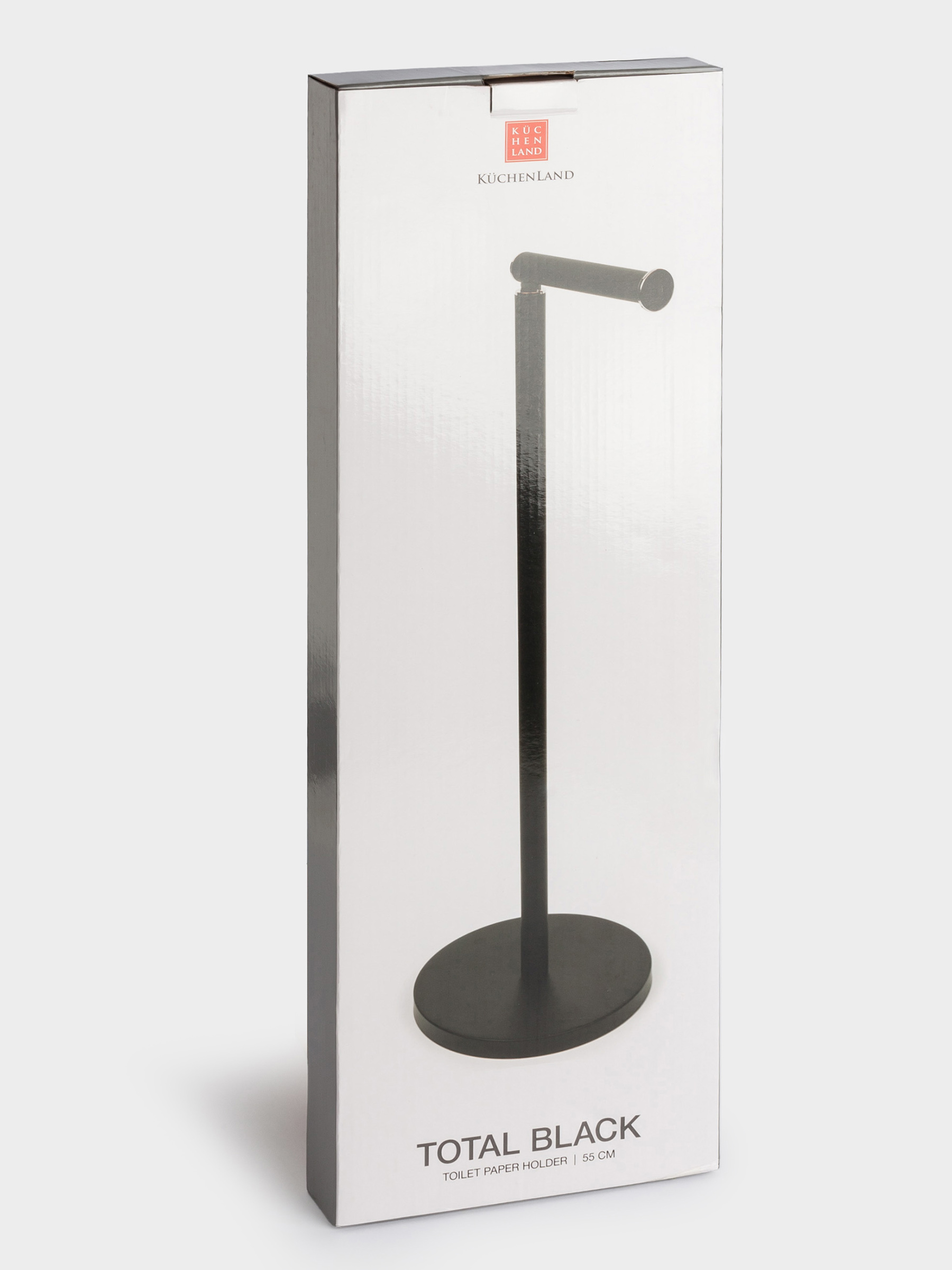 Toilet paper holder, 55 cm, floor-standing, steel, black, Total black, image-5