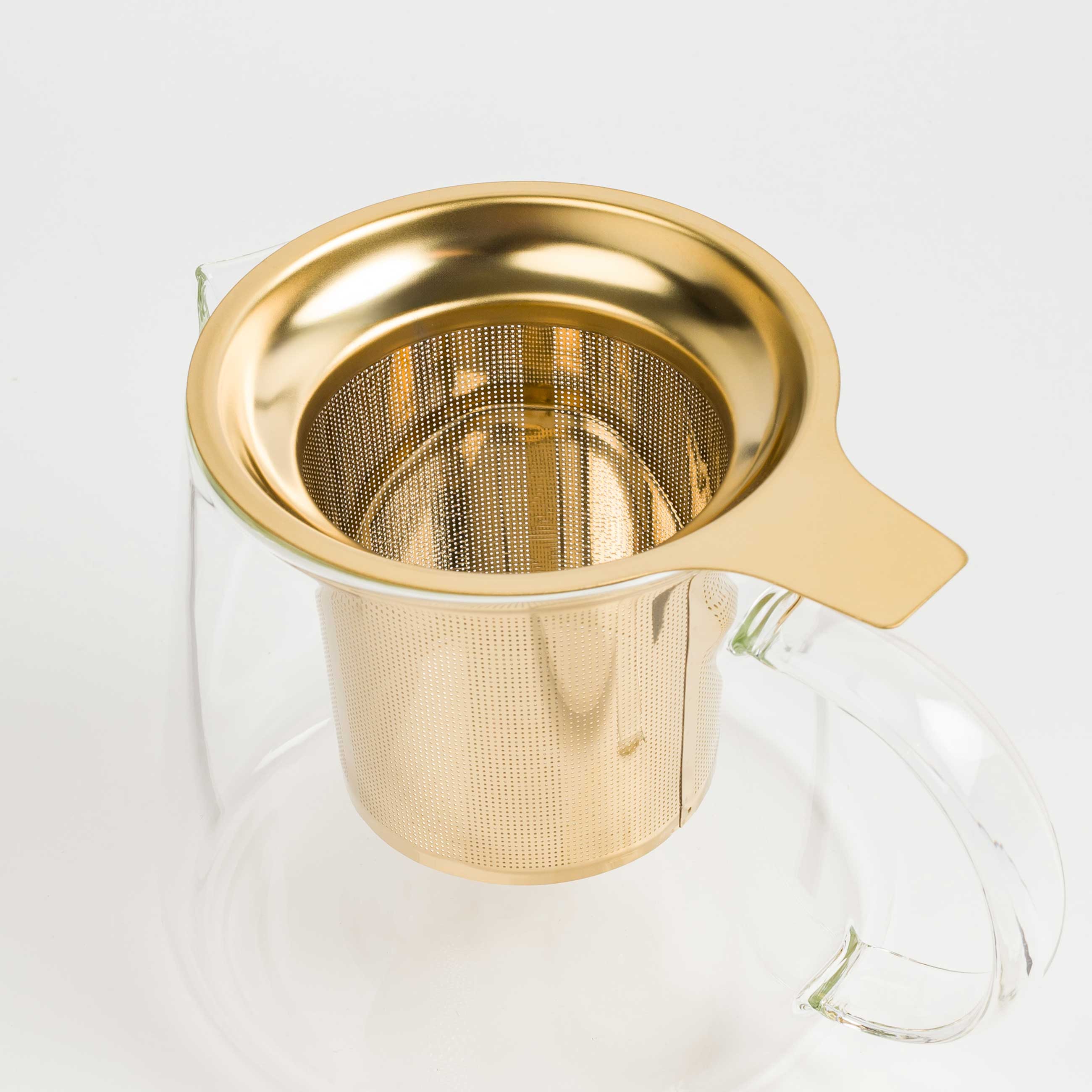 Teapot, 600 ml, heated, glass B / porcelain P, milk-golden, Ellan