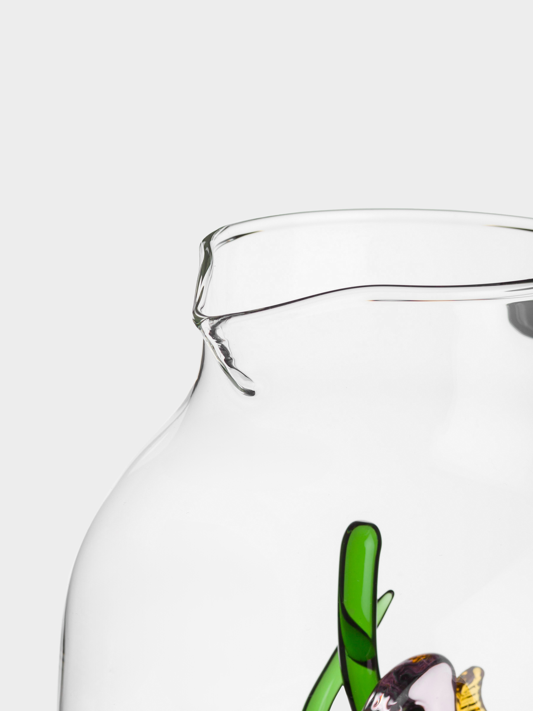 Jug, 1.6 l, glass, Green handle, Fish, Shape, image-1