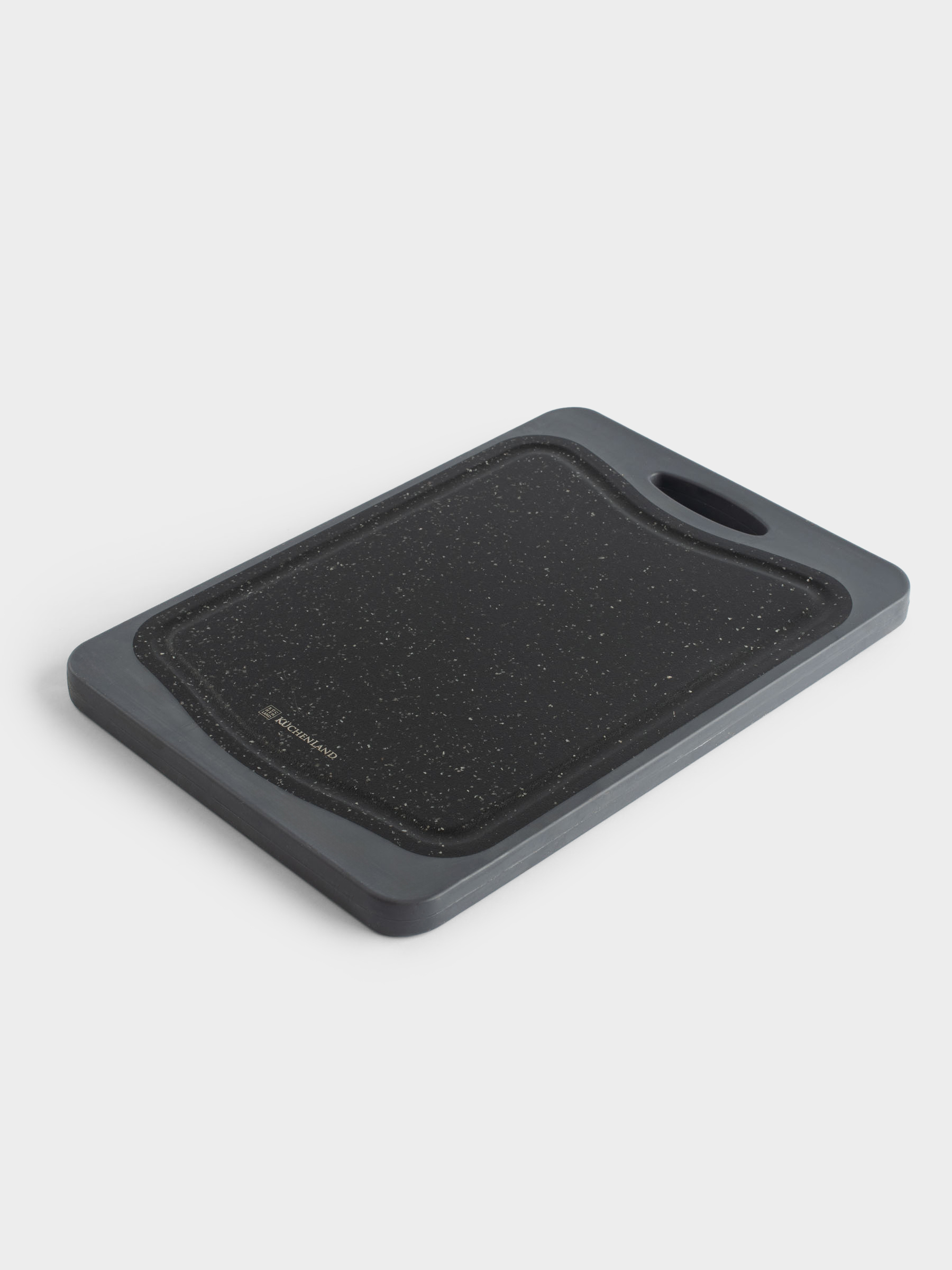 Chopping board, 28,5х20 cm, 2-sided, Bamboo/Plastic, black, Marble Bamboo, image-6