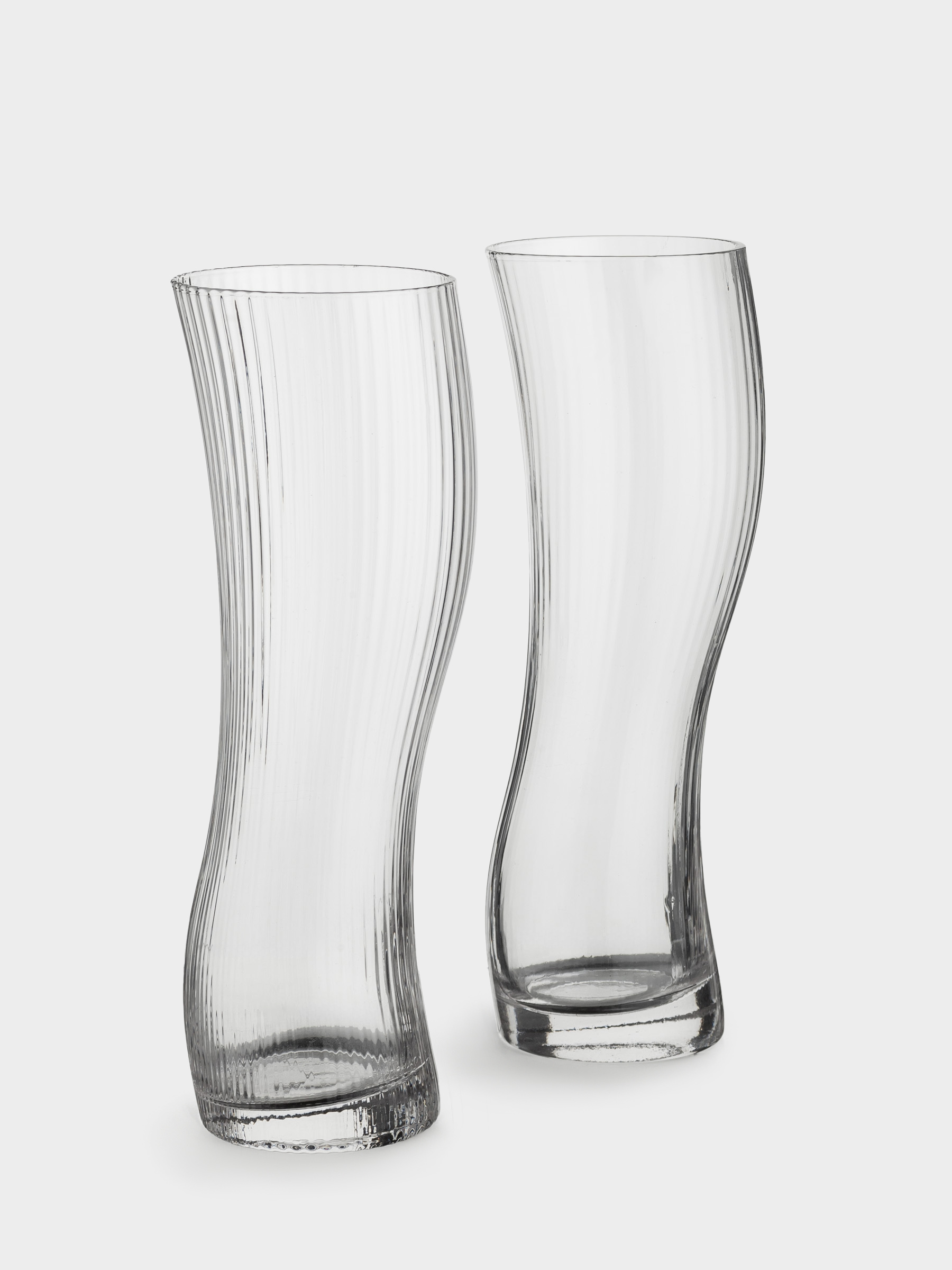 Beer glass, 23 cm, 600 ml, 2 pcs, glass R, Bend, Ribby, image-2