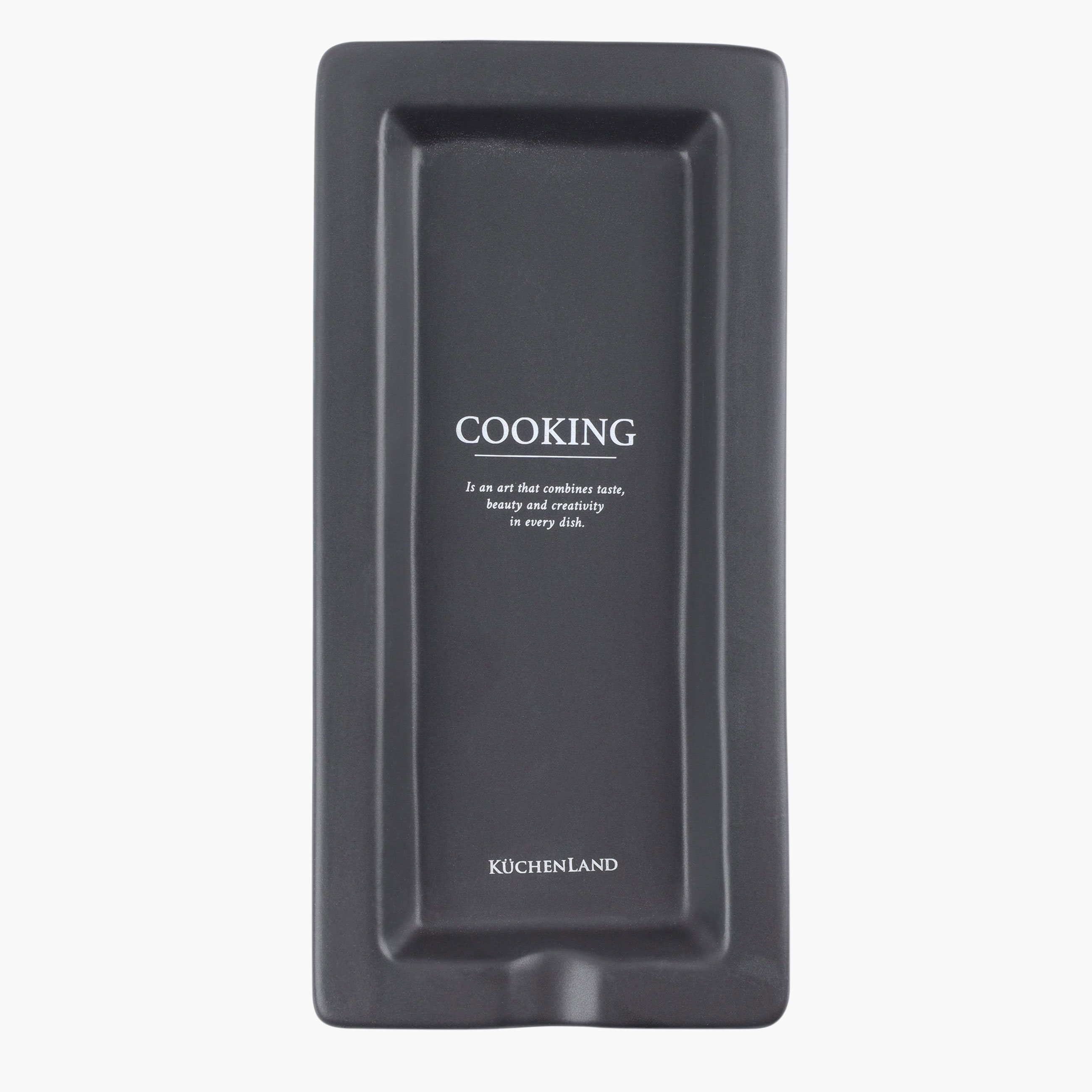 Spoon stand, 24x11, ceramic, rectangular, black, Course, image-0