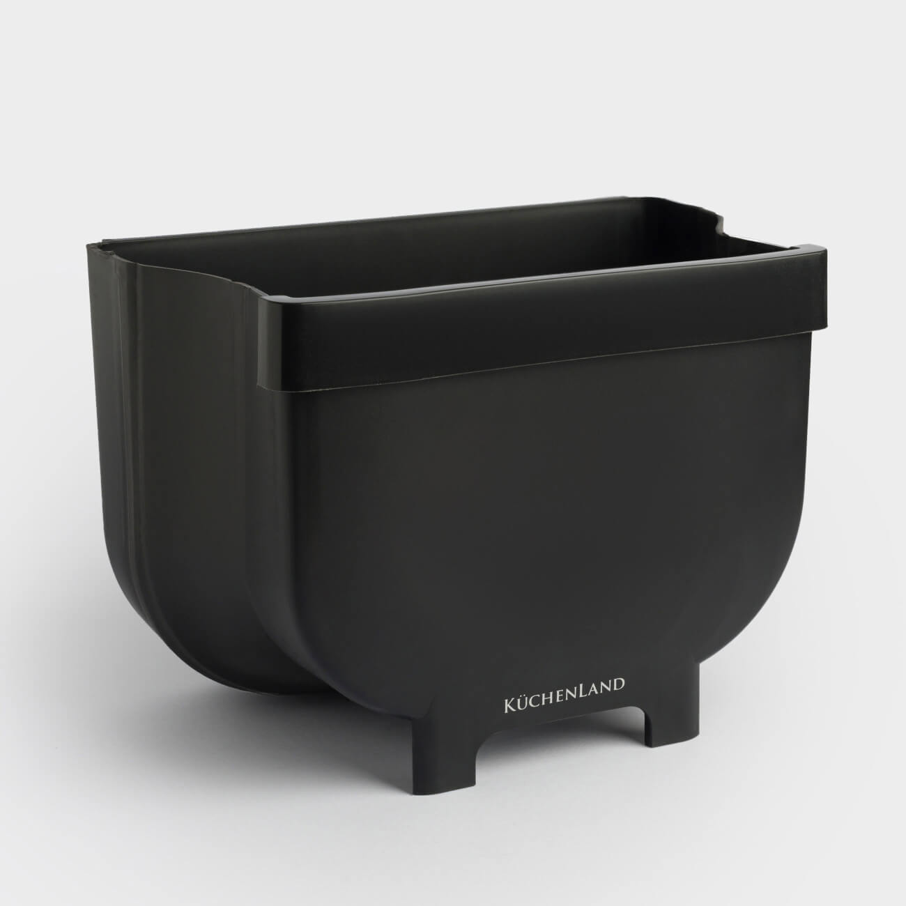 Garbage bucket, 4 L, folding, hanging, plastic / rubber, black, Foldaway black