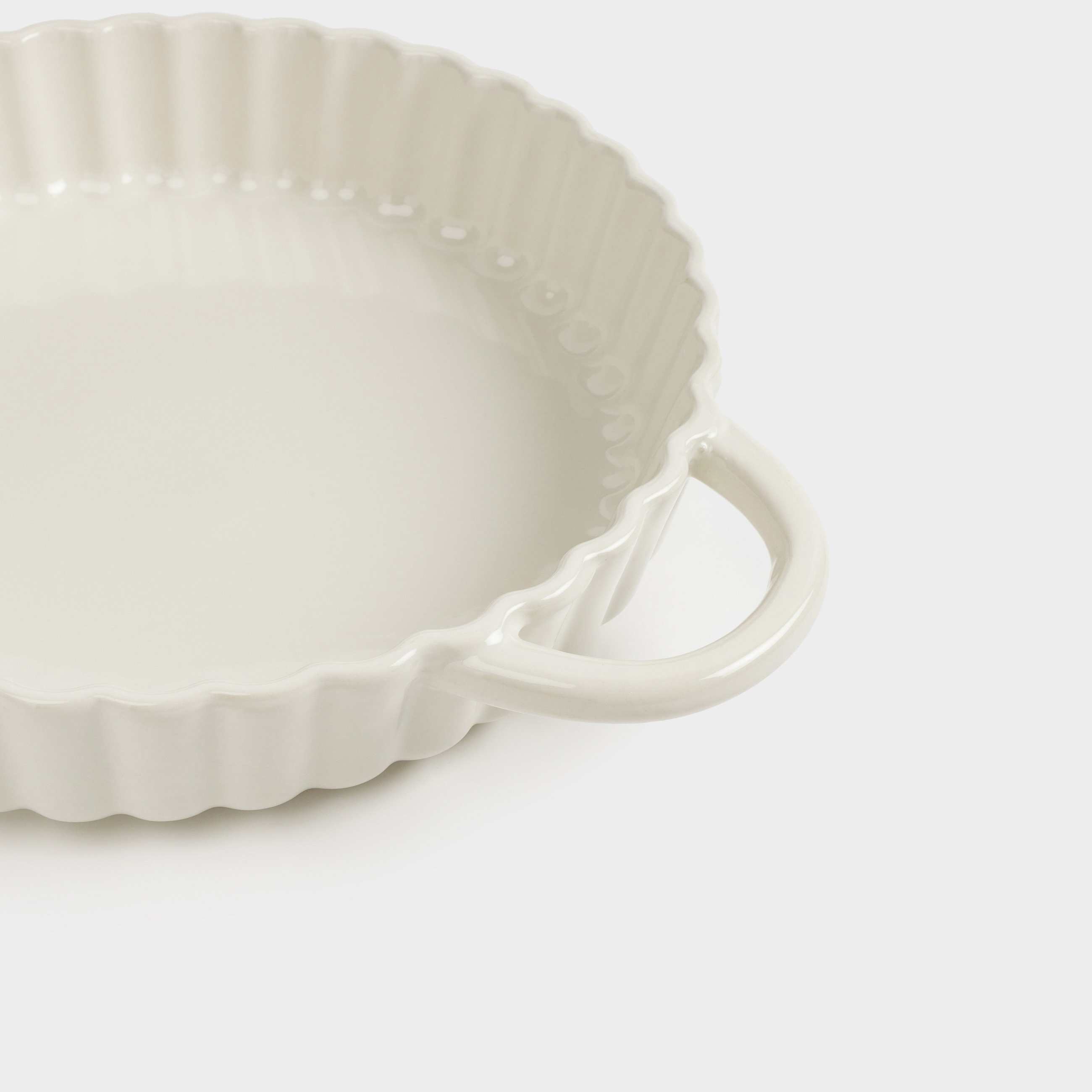 Baking dish, 22 cm, ceramic, round, milky, Cakes ivory