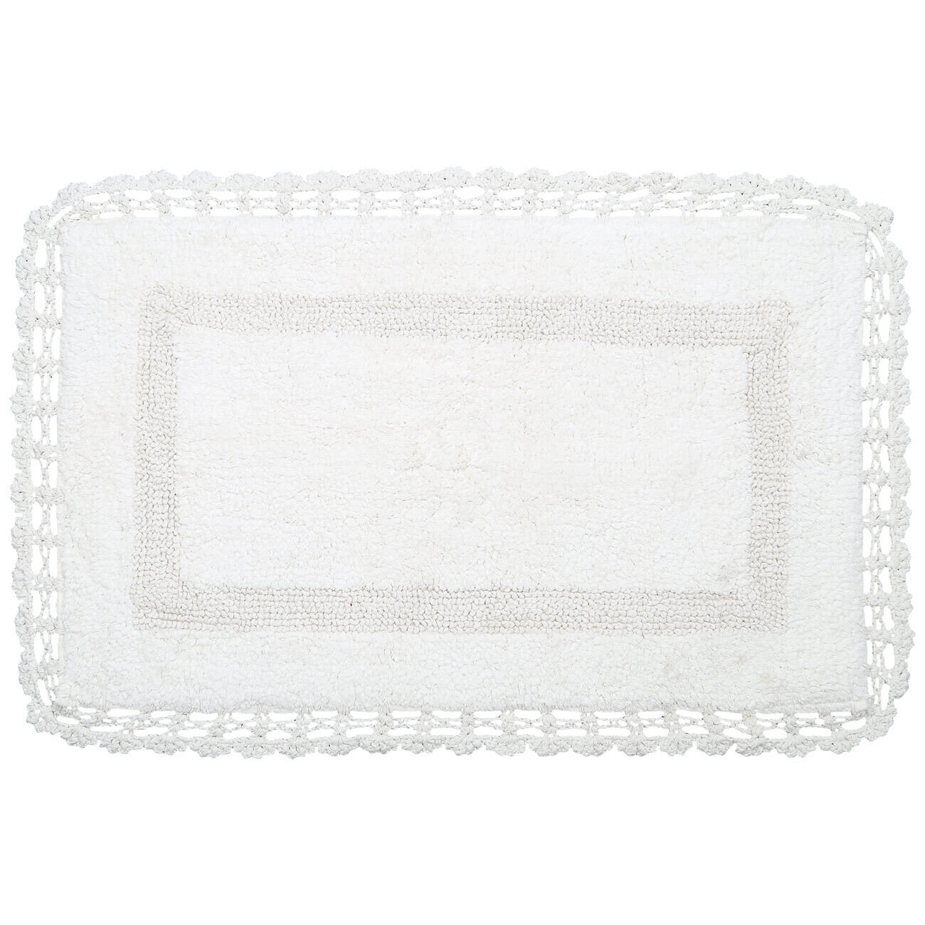 Mat, 50x80 cm, cotton, cream, Lace, Knit