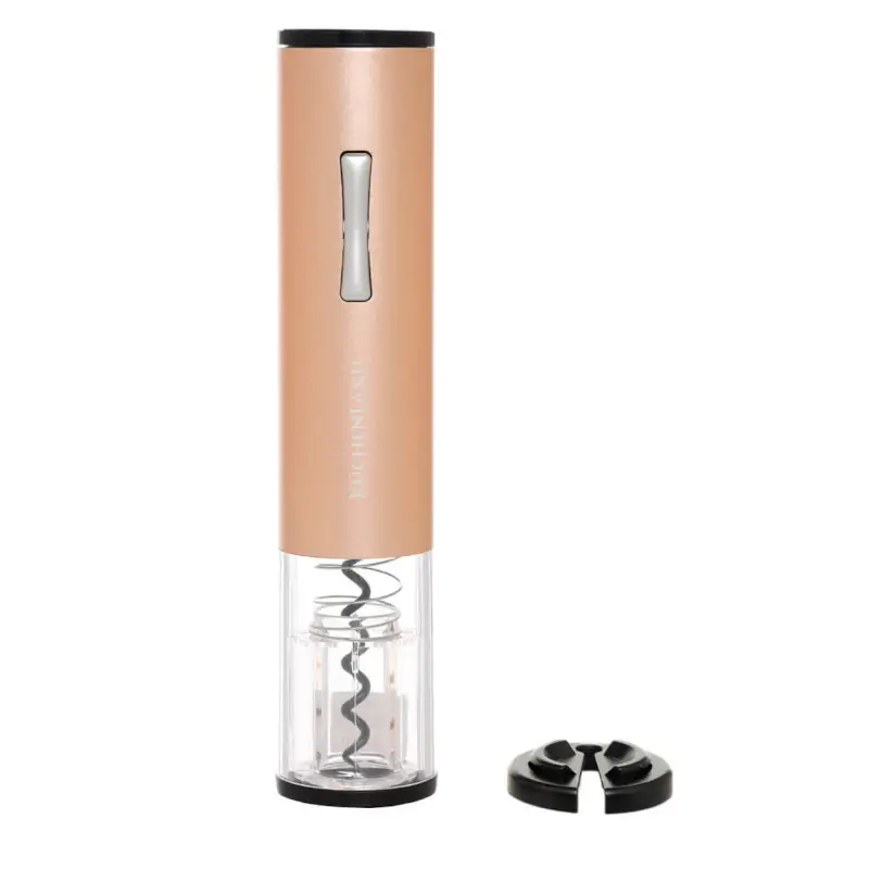 Electric corkscrew, 22 cm, with foil cutter, metal / plastic, LED B, Golden, Bar