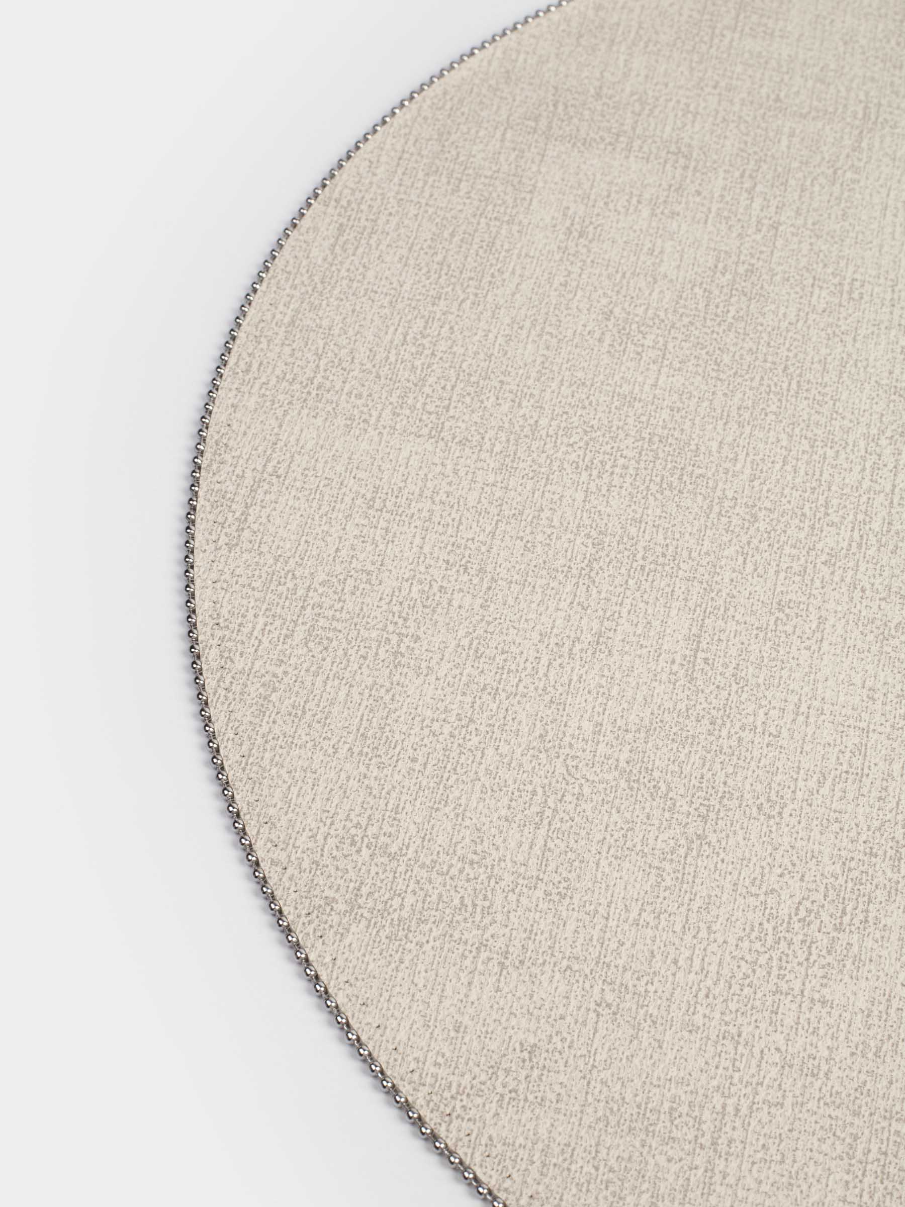 Placemat, 38 cm, PVC / polyester, round, gray-beige, Rock, image-2