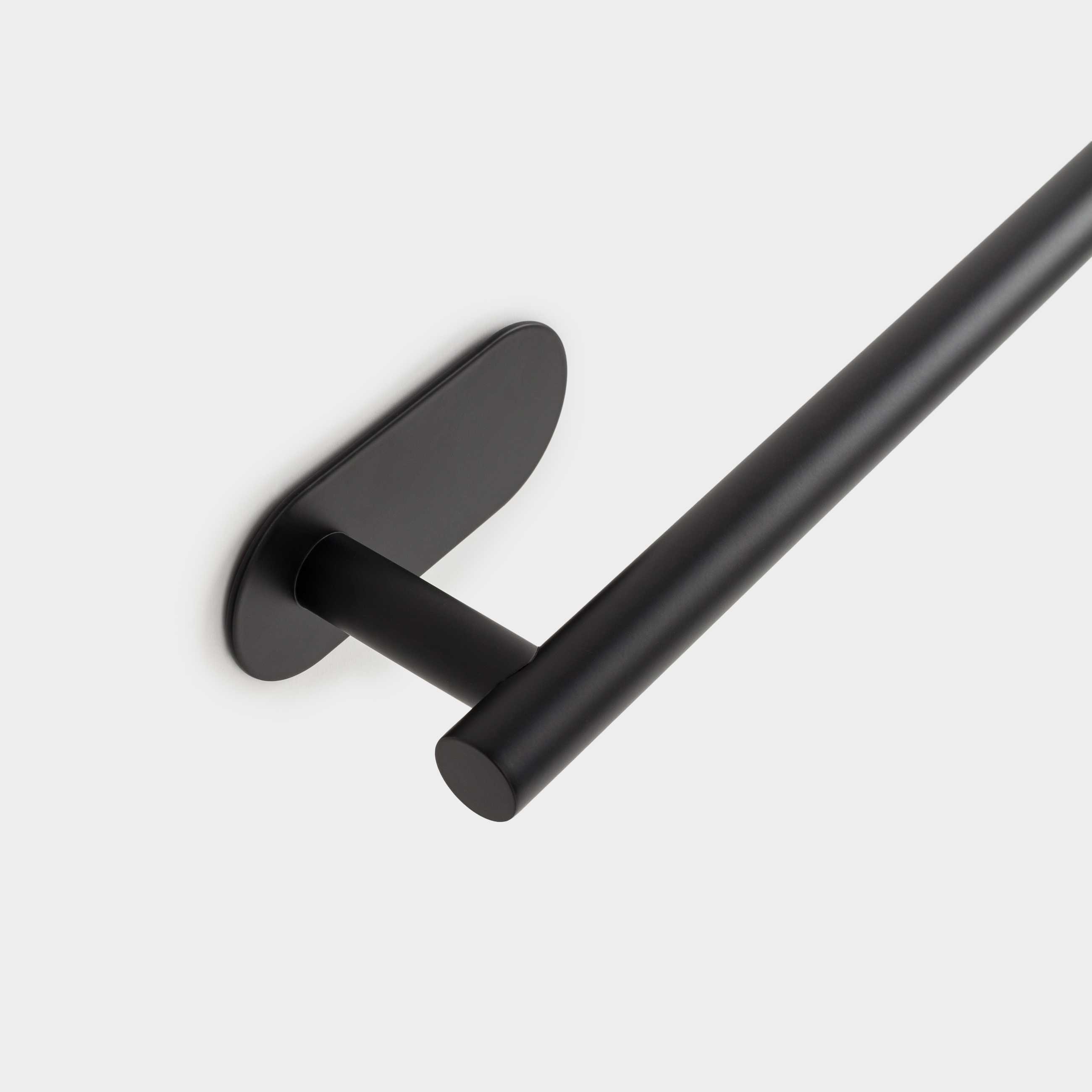 Towel holder, 50 cm, wall-mounted, with Velcro, steel, black, Total black