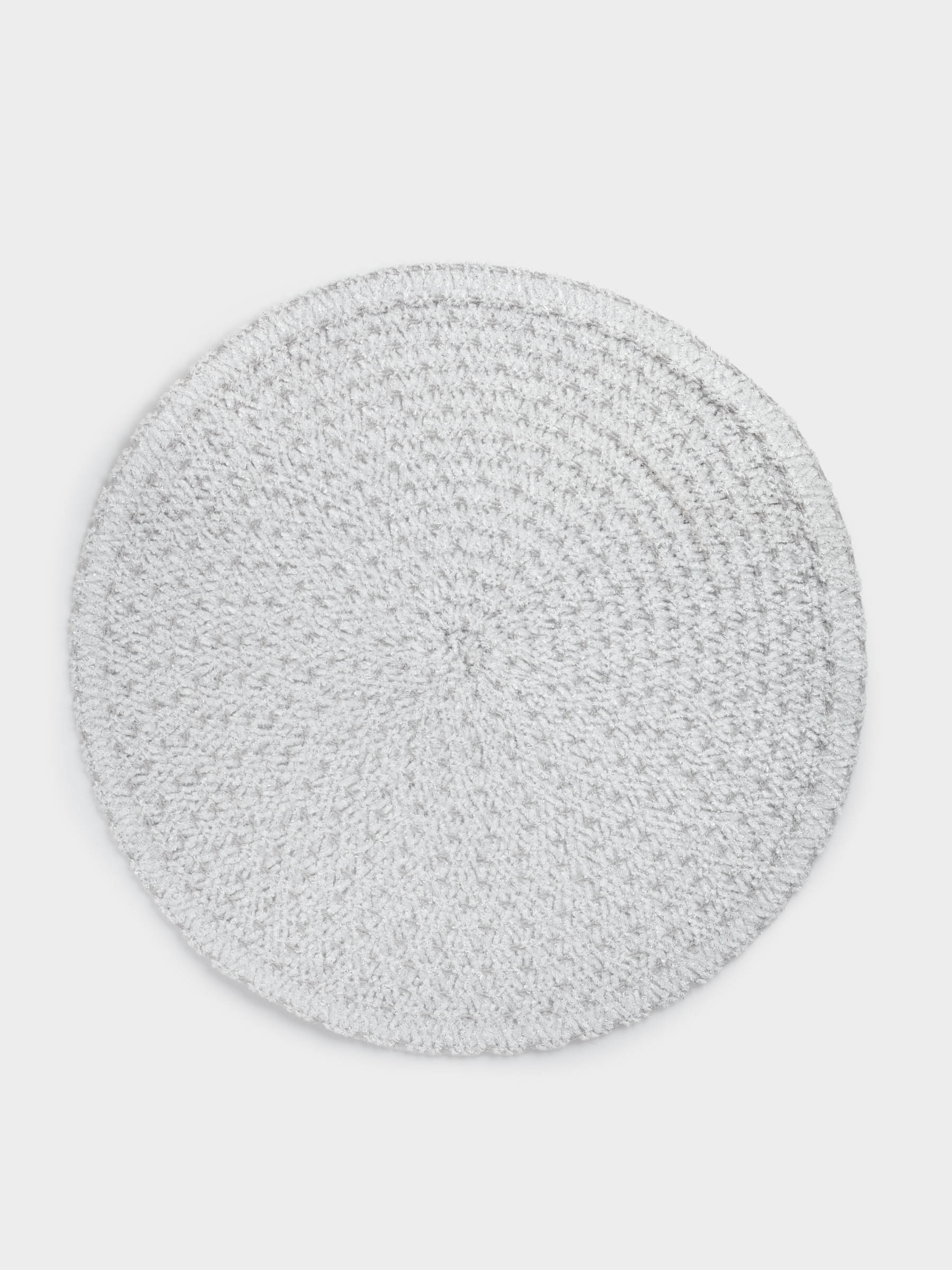 Placemat, 38 cm, chenille, round, silver-gray, Chenill, image-0