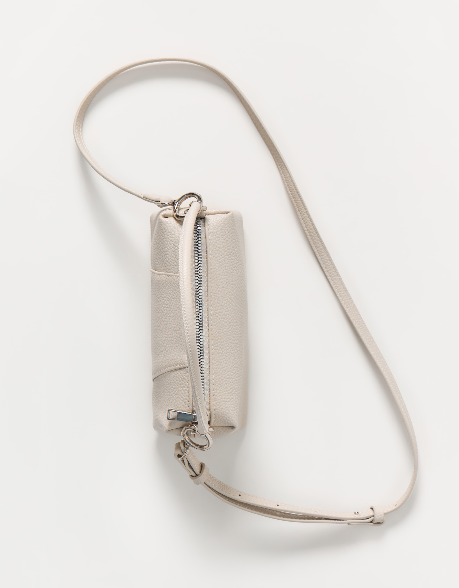 Women's bag, 20x11 cm, with handle, polyurethane, milky, Memo, image-3
