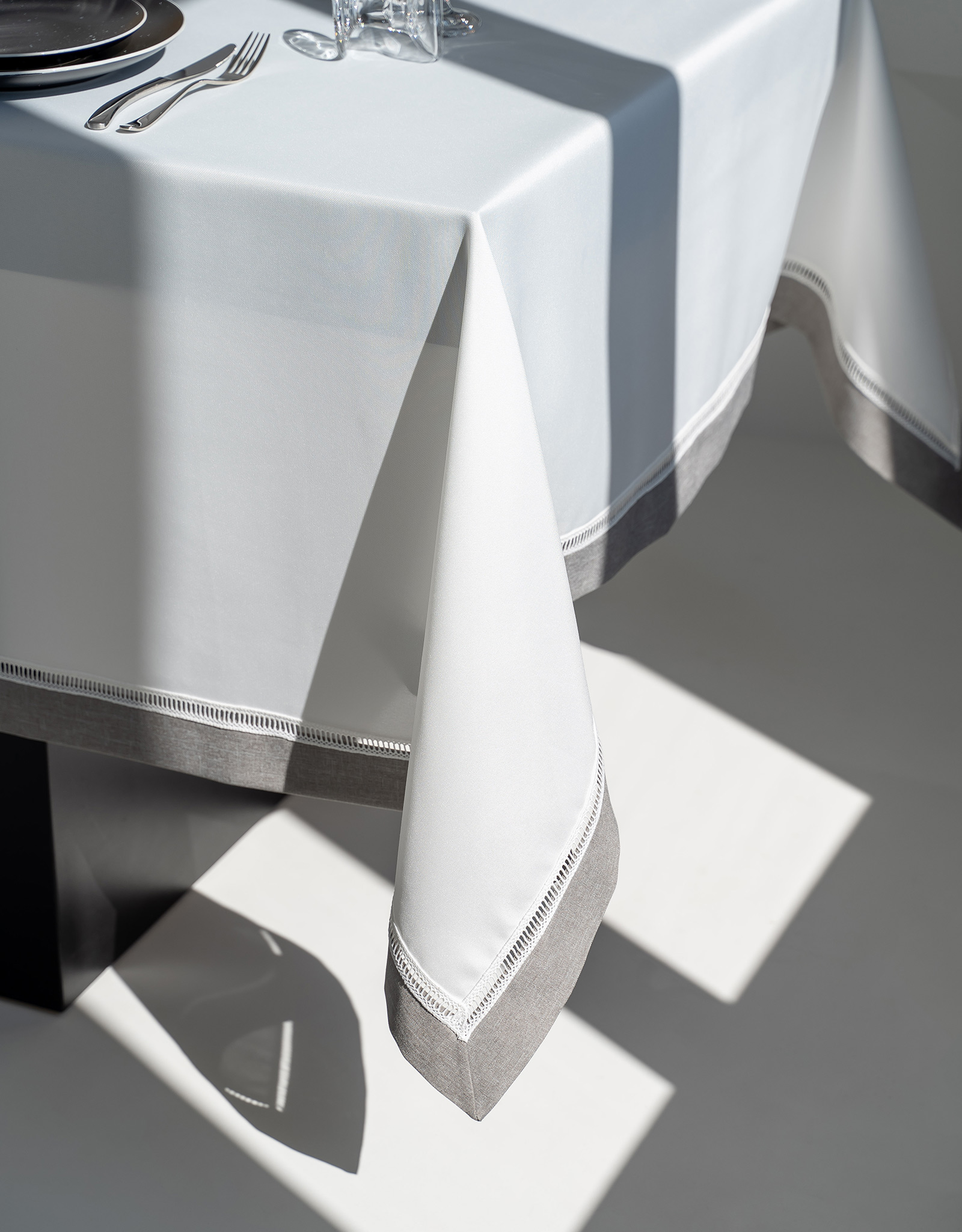 Tablecloth, 170x250 cm, polyester, white-gray, milkyy way