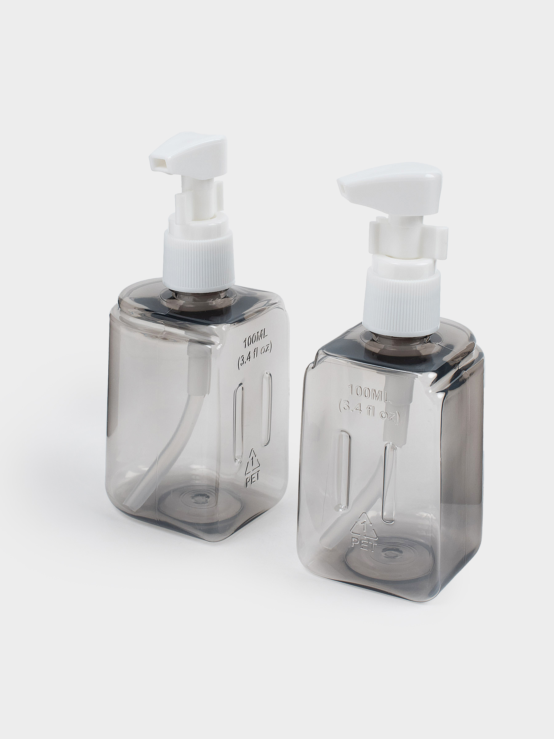 Set of travel bottles, 2 pcs, with dispenser, in a case, plastic, ecru, Travel comfort, image-3