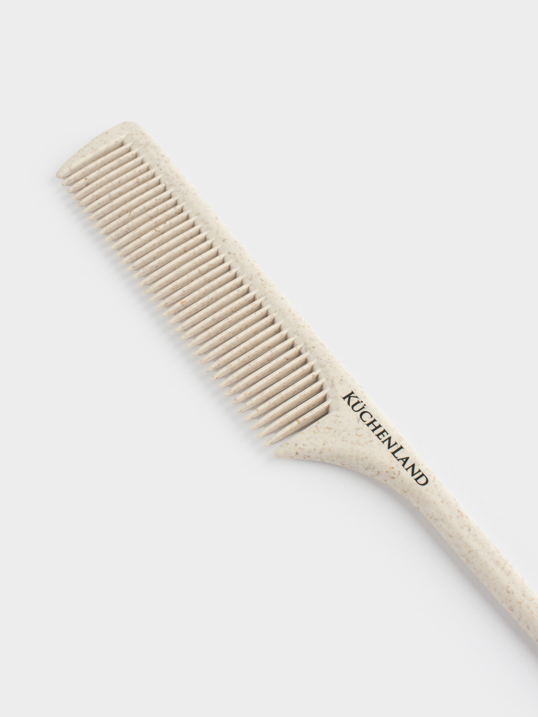 Hair comb, 23 cm, with a ponytail, vegetable fiber / plastic, Beige, Comb, image-4