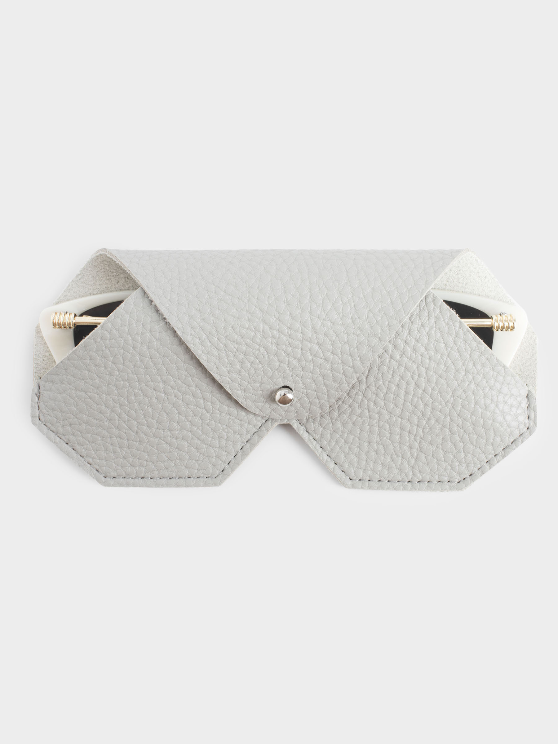 Eyeglass case, 16x8 cm, polyurethane, grey, Memo