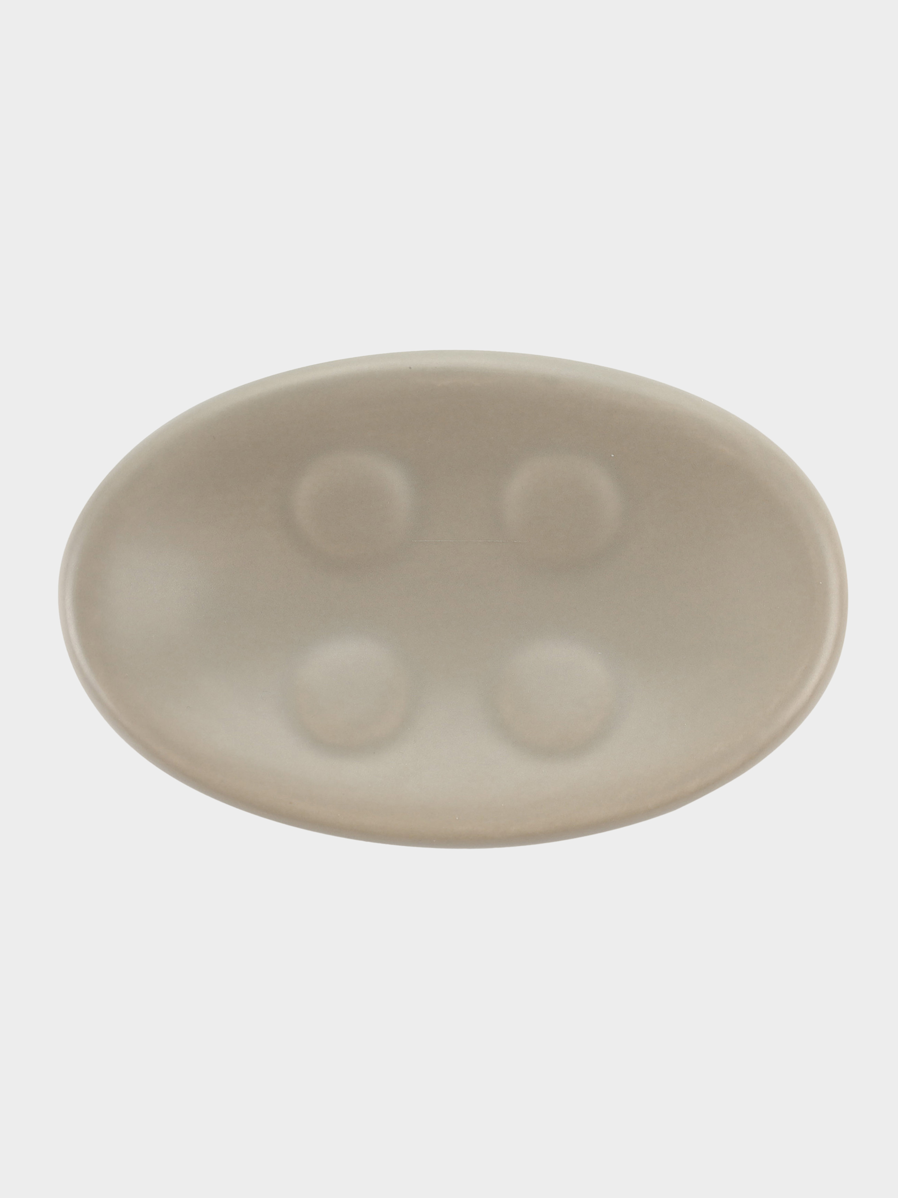 Soap dish, 13x9 cm, ceramic, oval, beige-gray, Giza