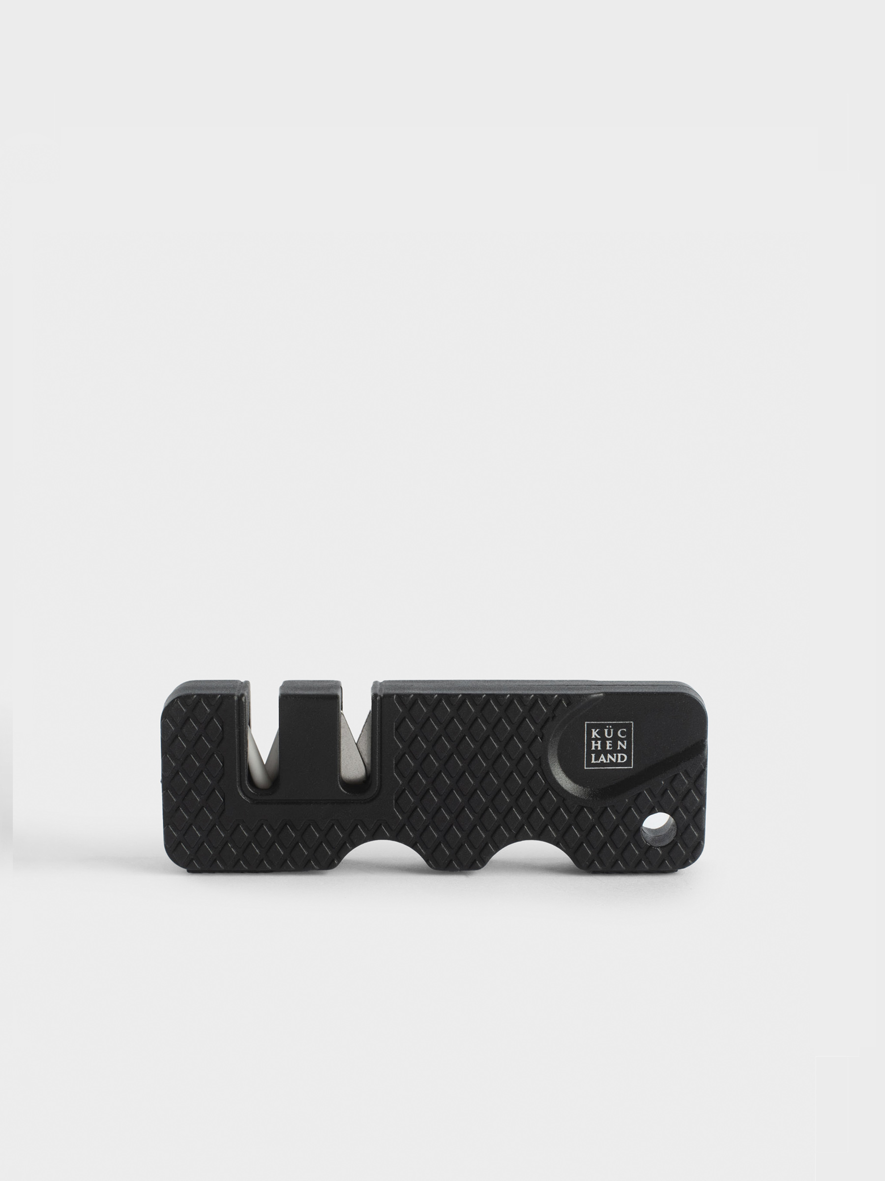 Knife sharpener, 9 cm, two stages of sharpening, black, Extra-light black