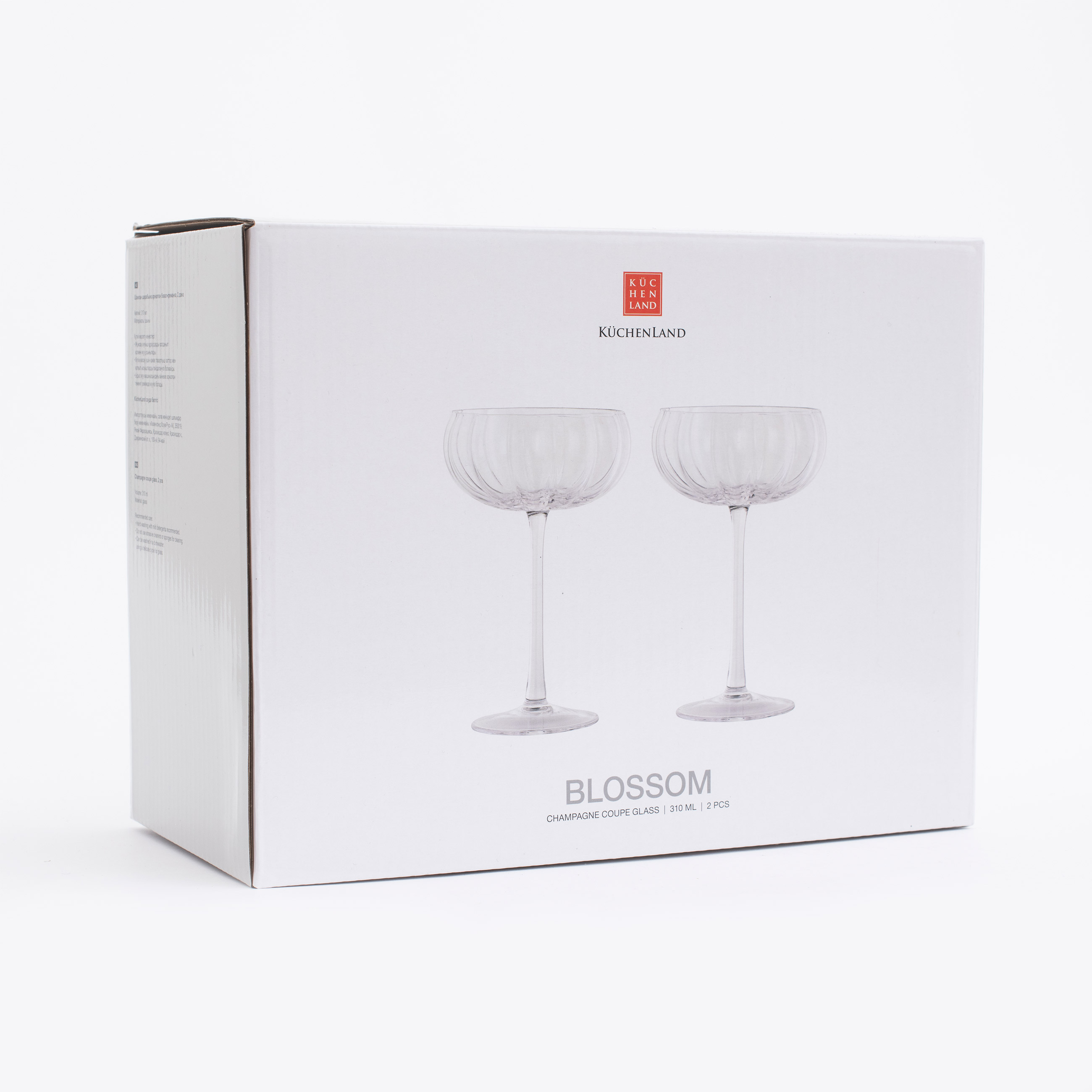 Champagne creamer glass, 310 ml, 2 pcs, glass, Blossom, image-7
