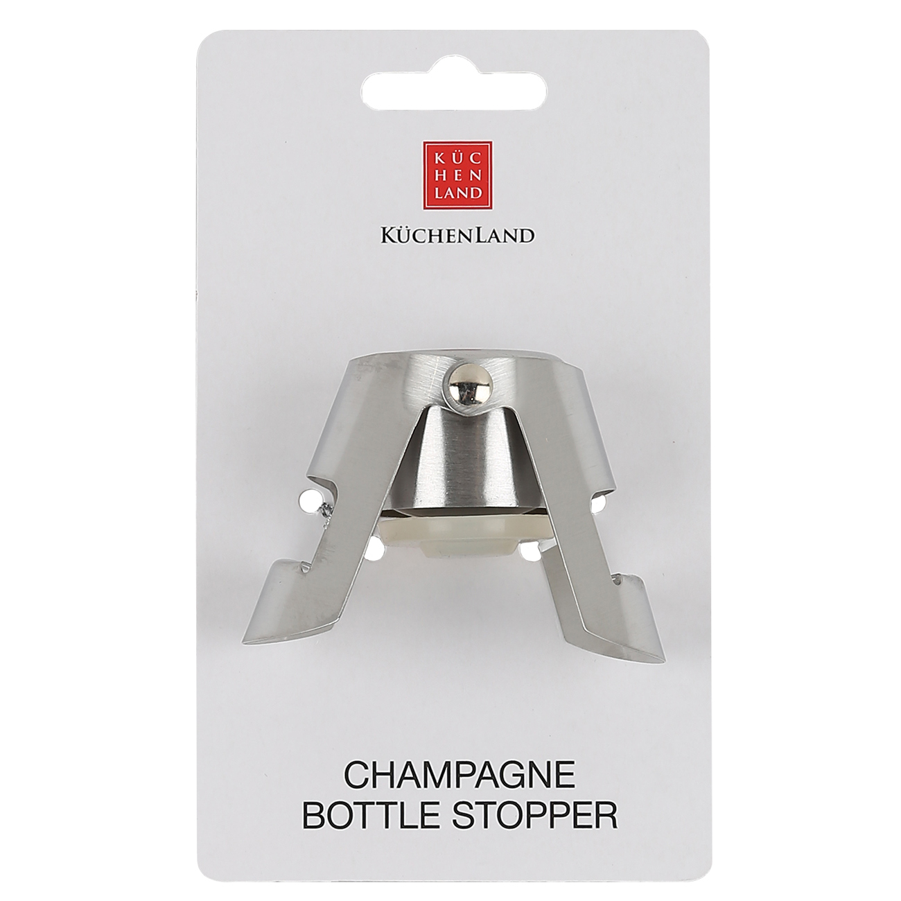 Champagne bottle stopper, 6 cm, metal, silver, Bar, image-3
