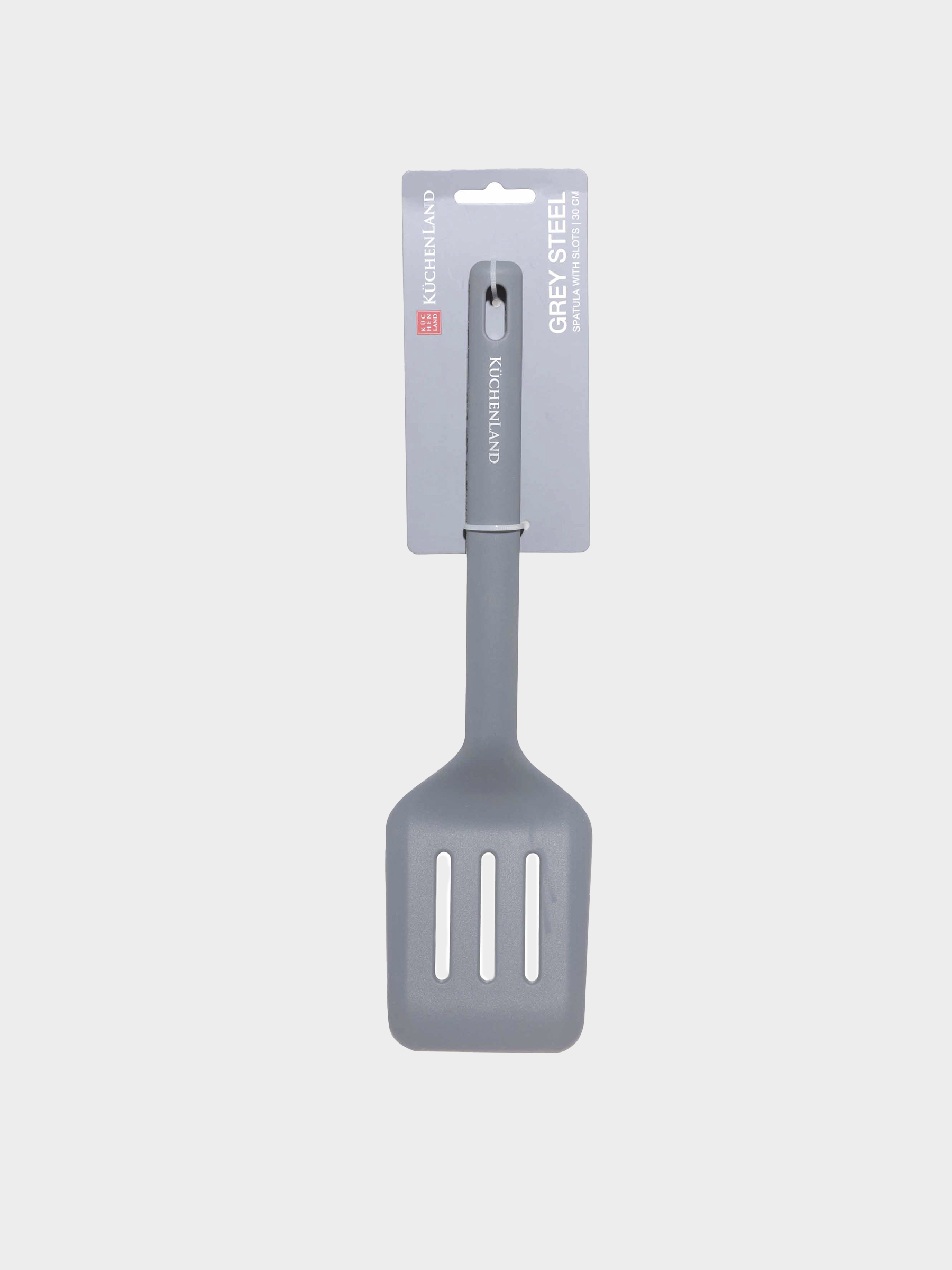 Spatula, 30 cm, slotted, Silicone, Grey, Grey steel, image-2