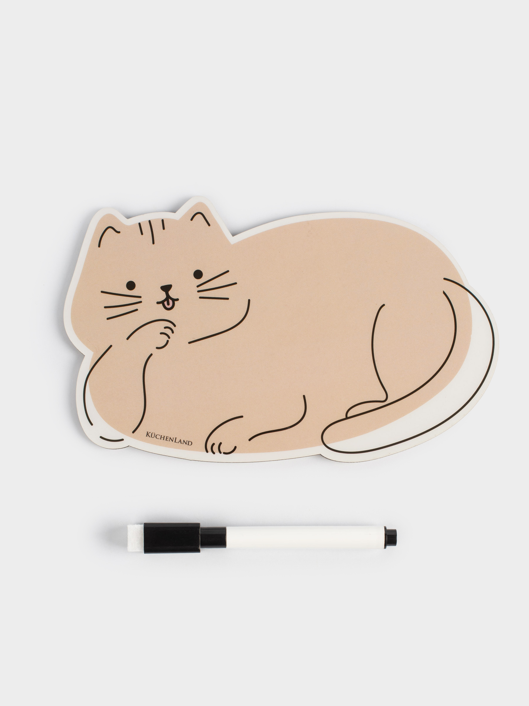 Magnetic writing board, 18x12 cm, with marker, plastic, beige, Unicorn Cat, Cat-unicorn, image-0