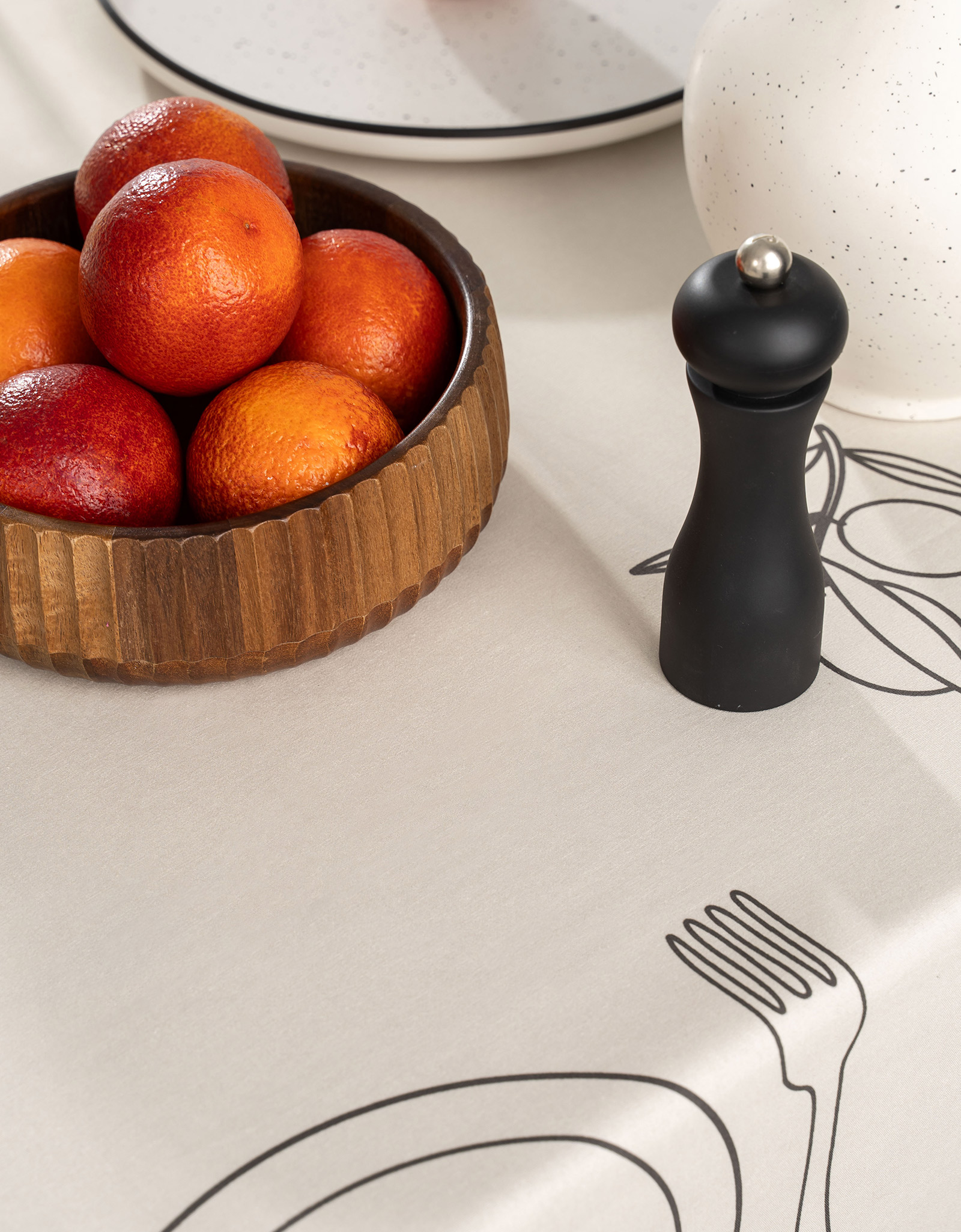 Tablecloth, 170x250 cm, cotton, beige, Table setting, Kitchen art, image-6