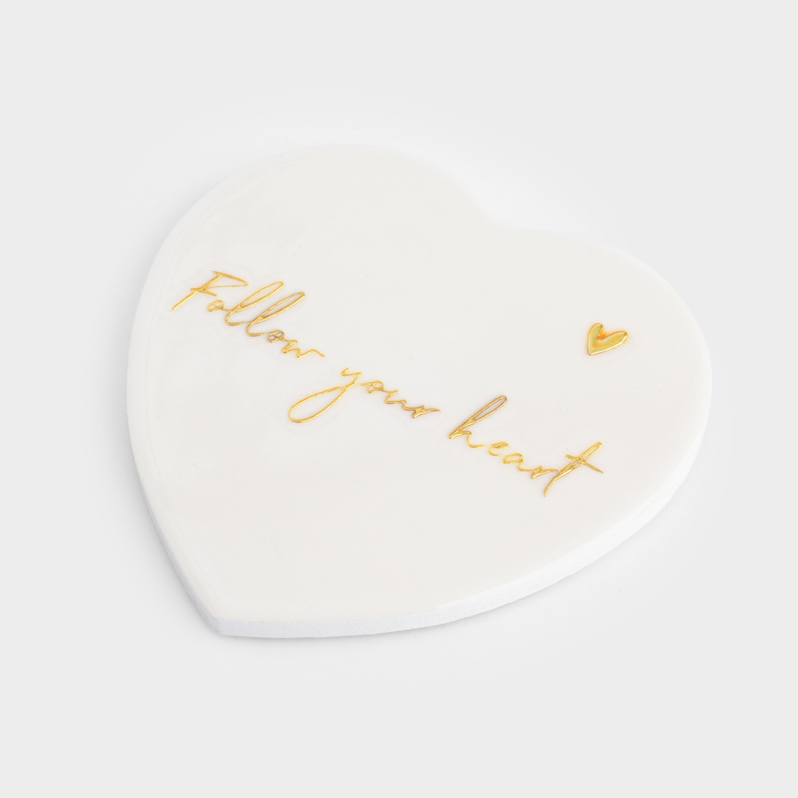 Coaster, 11x11 cm, ceramic / cork, beige, Heart, Scroll
