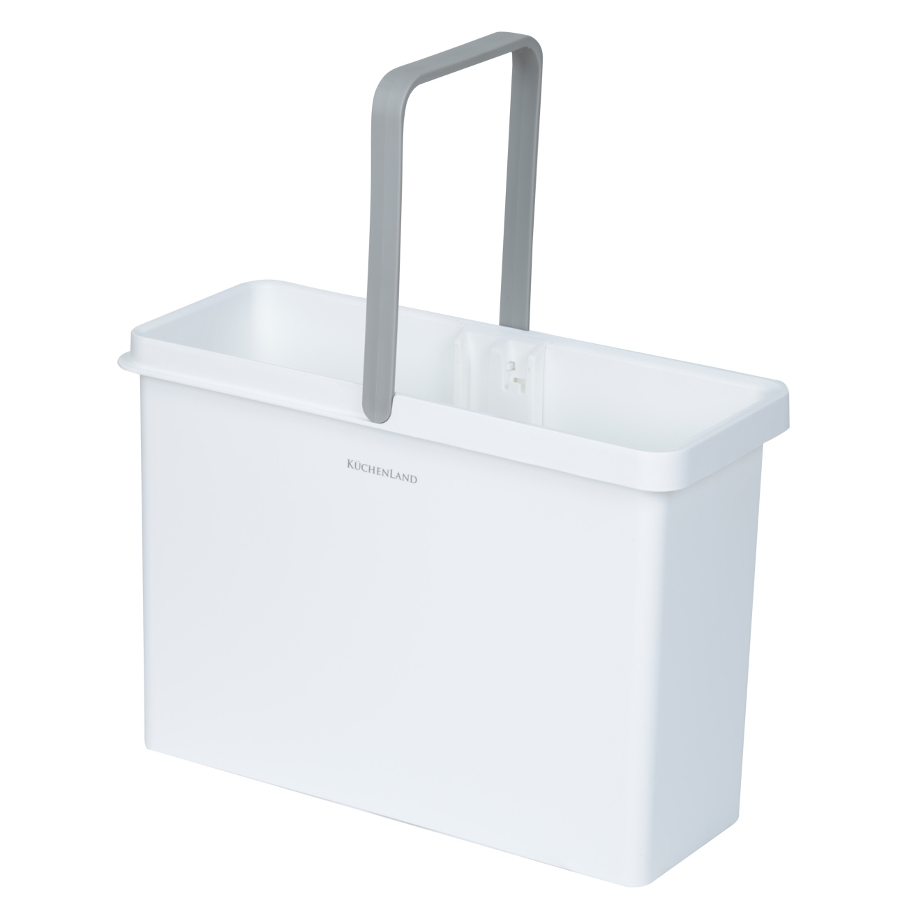 Mop with bucket, wringing and rinsing, curly, white-gray, Mop