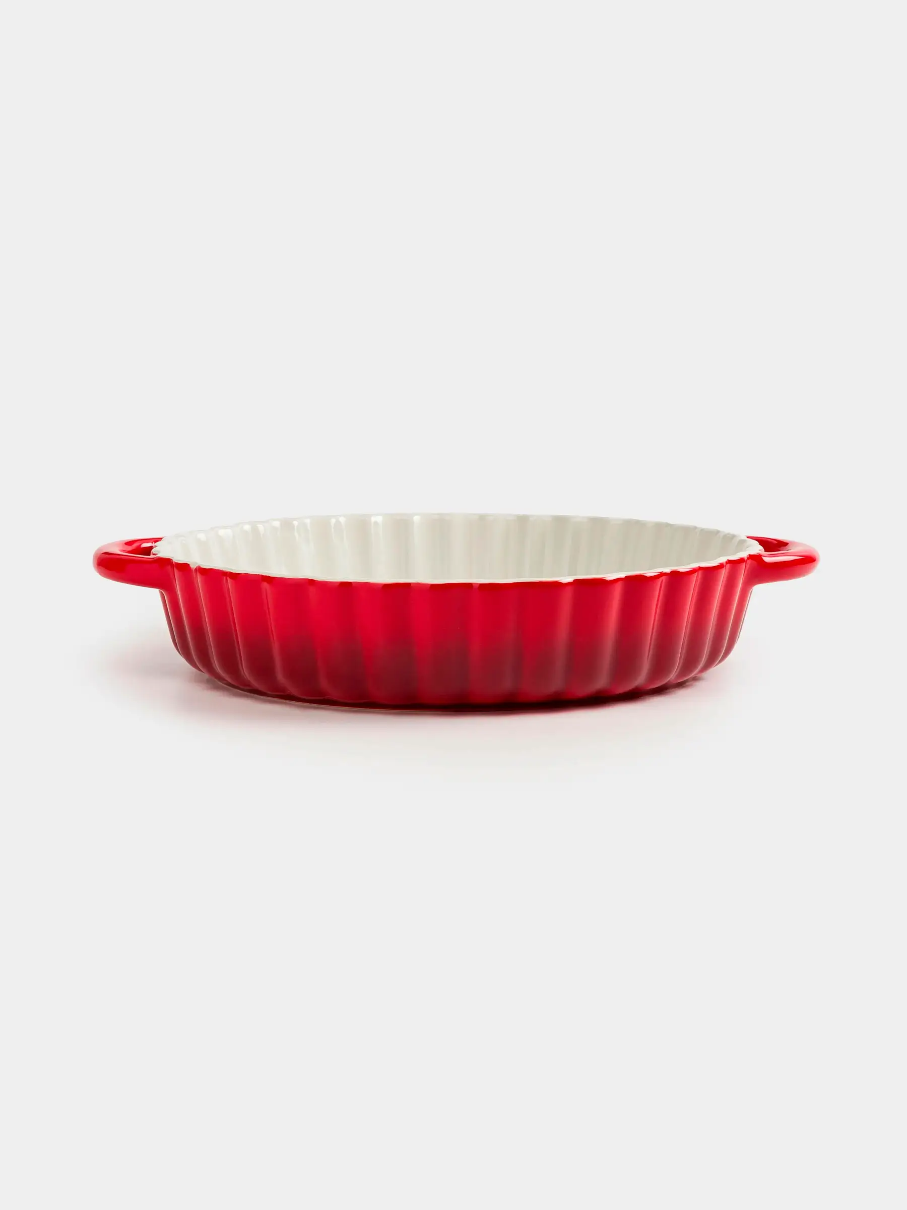 Baking dish, 25 cm, ceramic, round, burgundy, Gradient, Cakes gradient