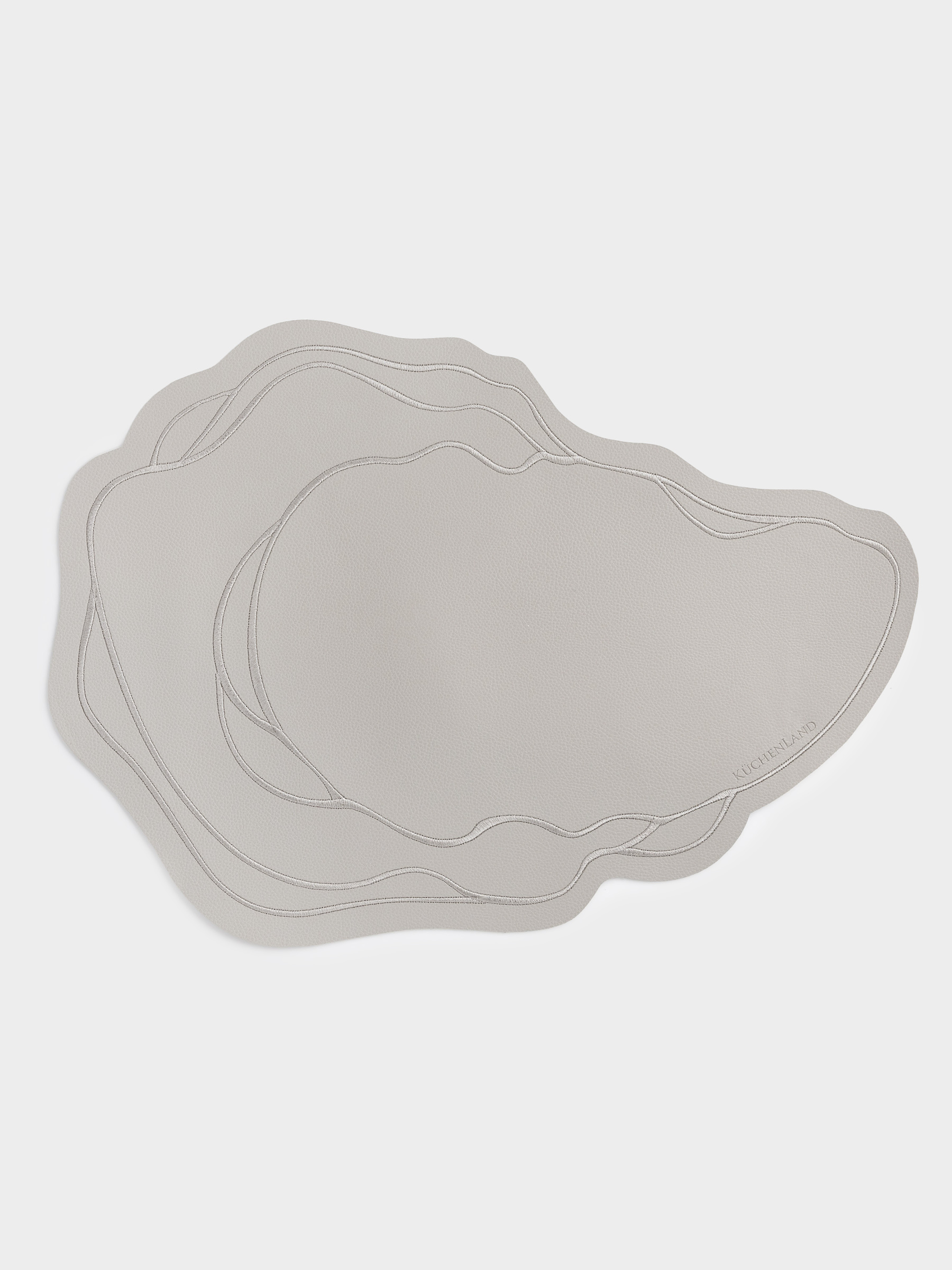 Placemat, 35x48 cm, PVC, shaped, milky, Oyster, Rock shape, image-0