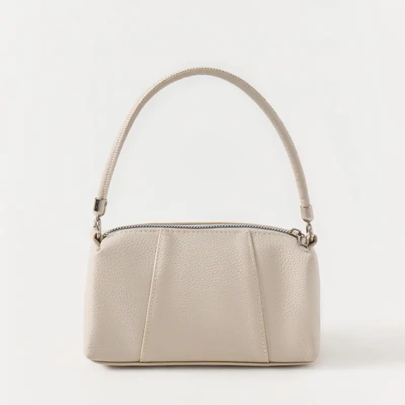 Women's bag, 20x11 cm, with handle, polyurethane, milky, Memo ,image-0