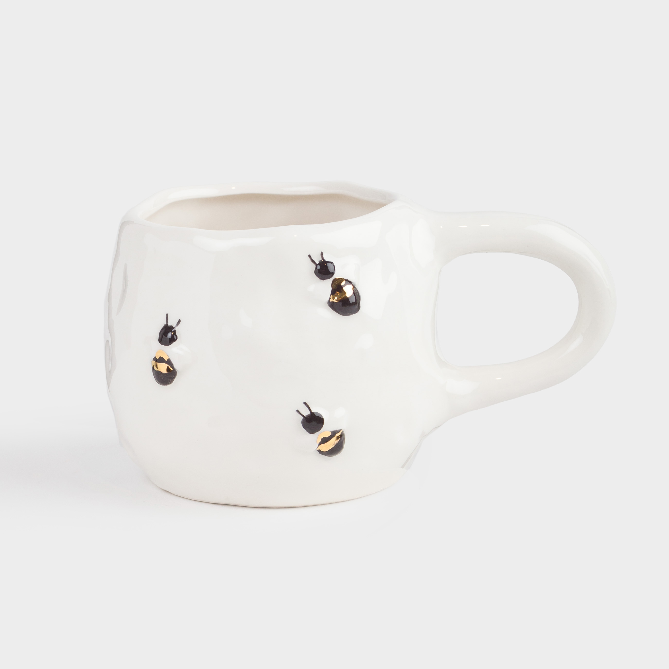 Mug, 400 ml, ceramic, milky, Bees, Honey, image-0