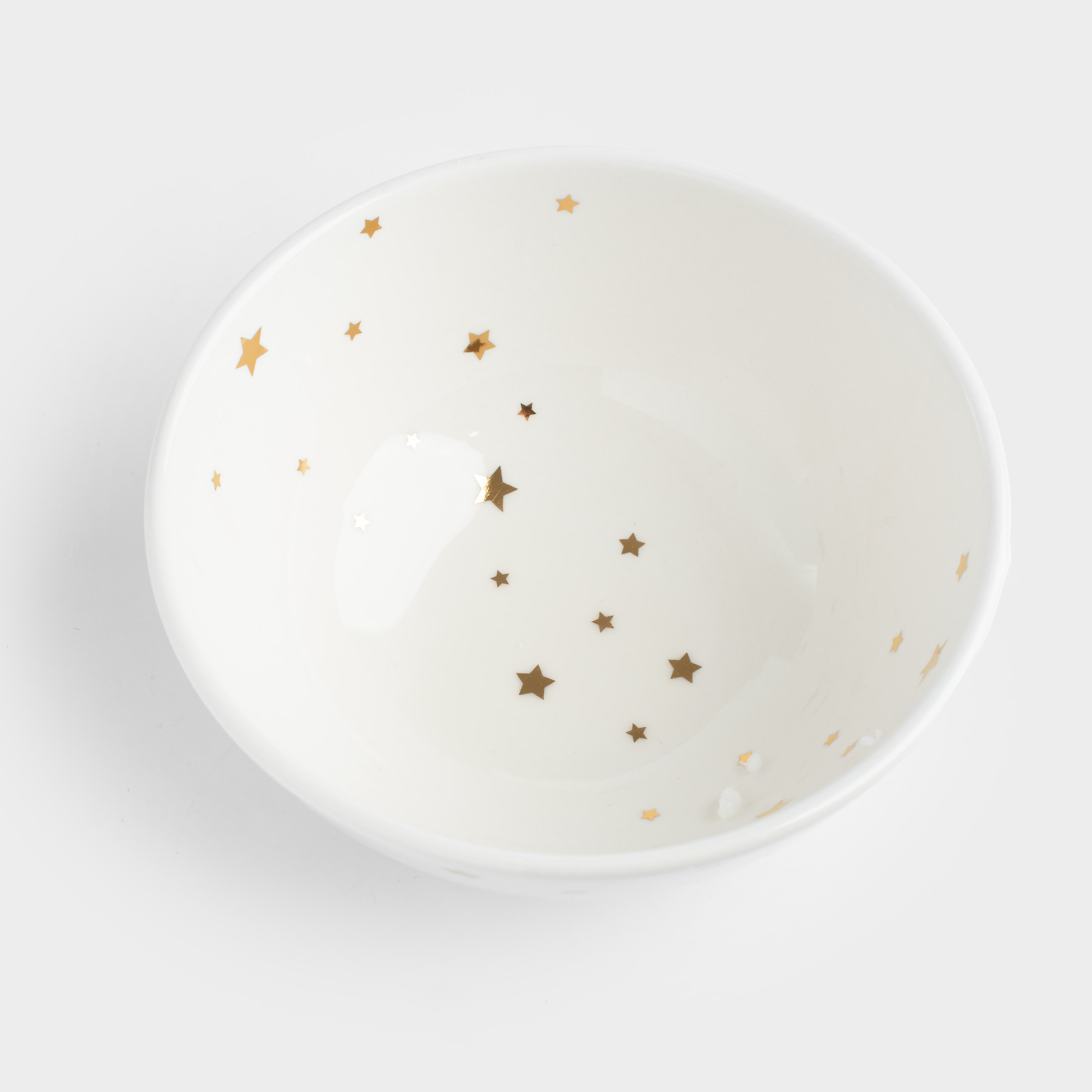 Salad bowl, 18x8 cm, 1000 ml, porcelain P, white, Golden stars, Starlight