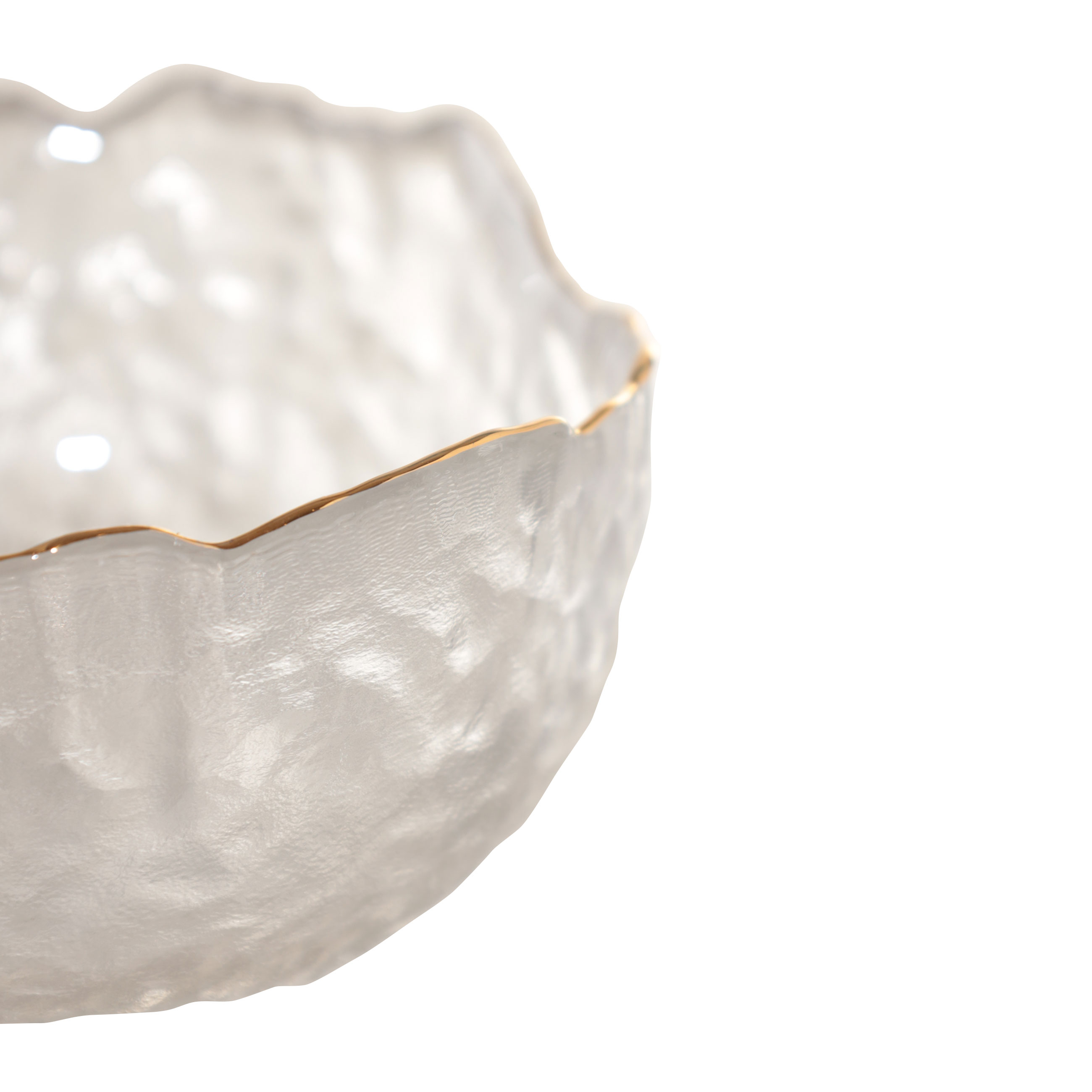 Bowl, 13x6 cm, glass, with golden edging, Nautilus gold