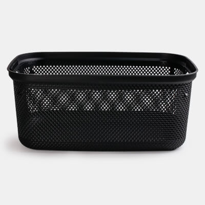 Laundry basket, 52x35x22 cm, with handles, plastic, rectangular, black, Nickel