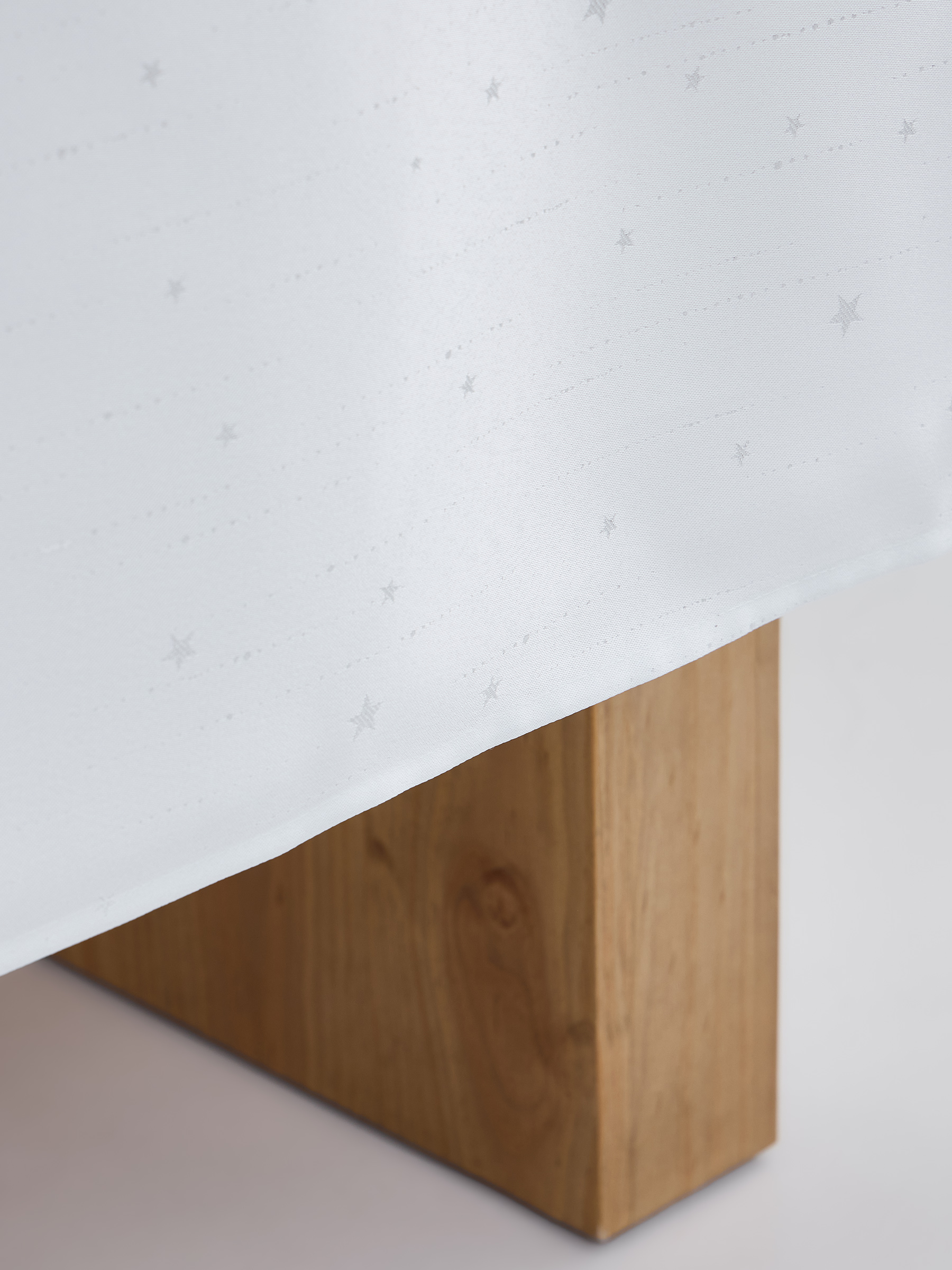 Tablecloth, 170x250 cm, jacquard, polyester, light grey, Silver stars, Starlight, image-6