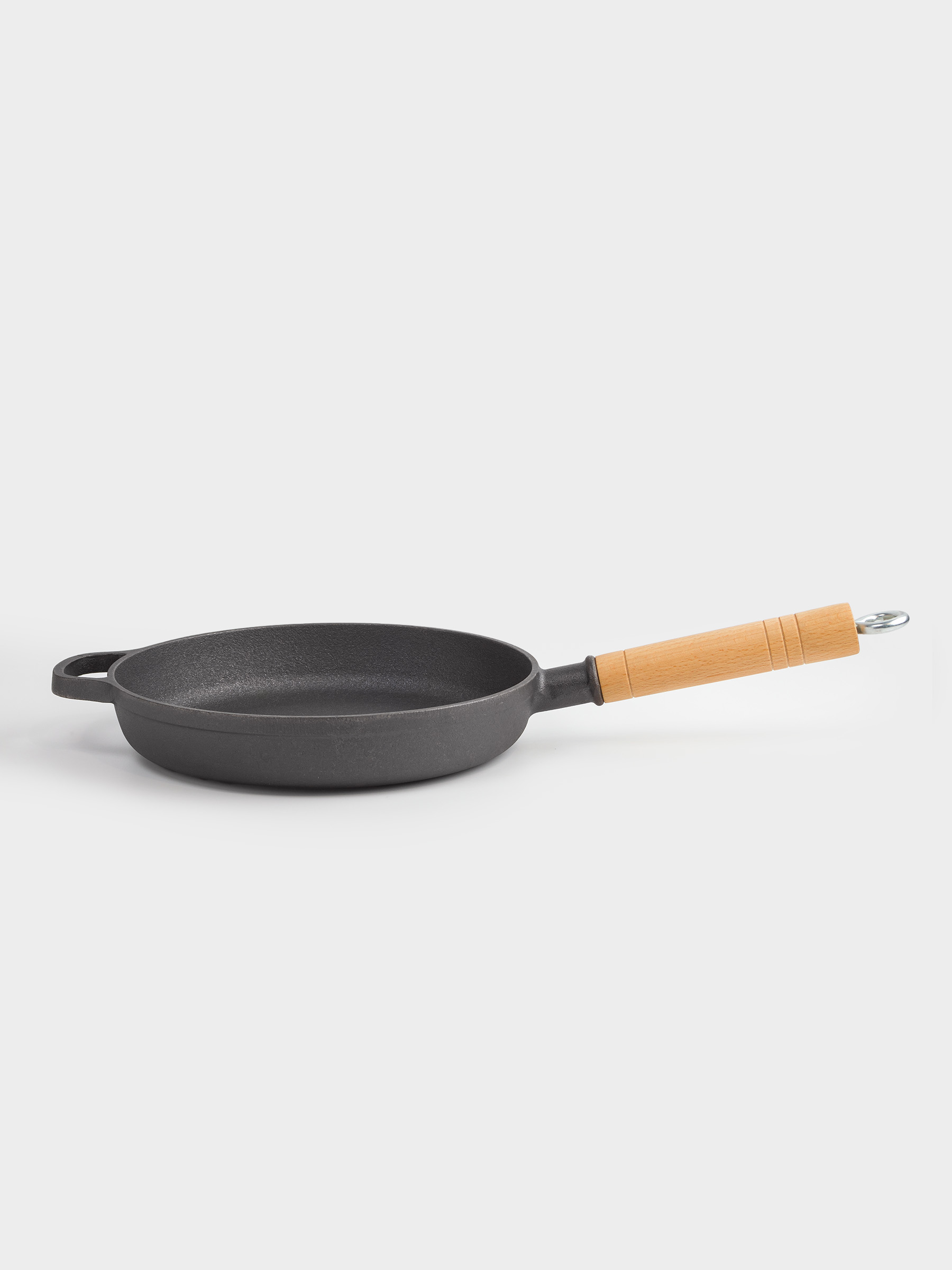 Frying pan, 24 cm, cast iron / wood, black, Authentic, image-1