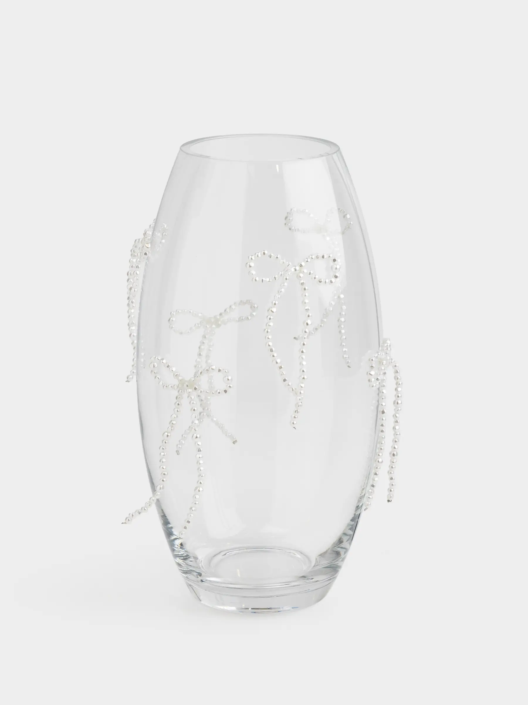 Flower vase, 30 cm, glass / plastic, Bows, Varieties pearl, image-0