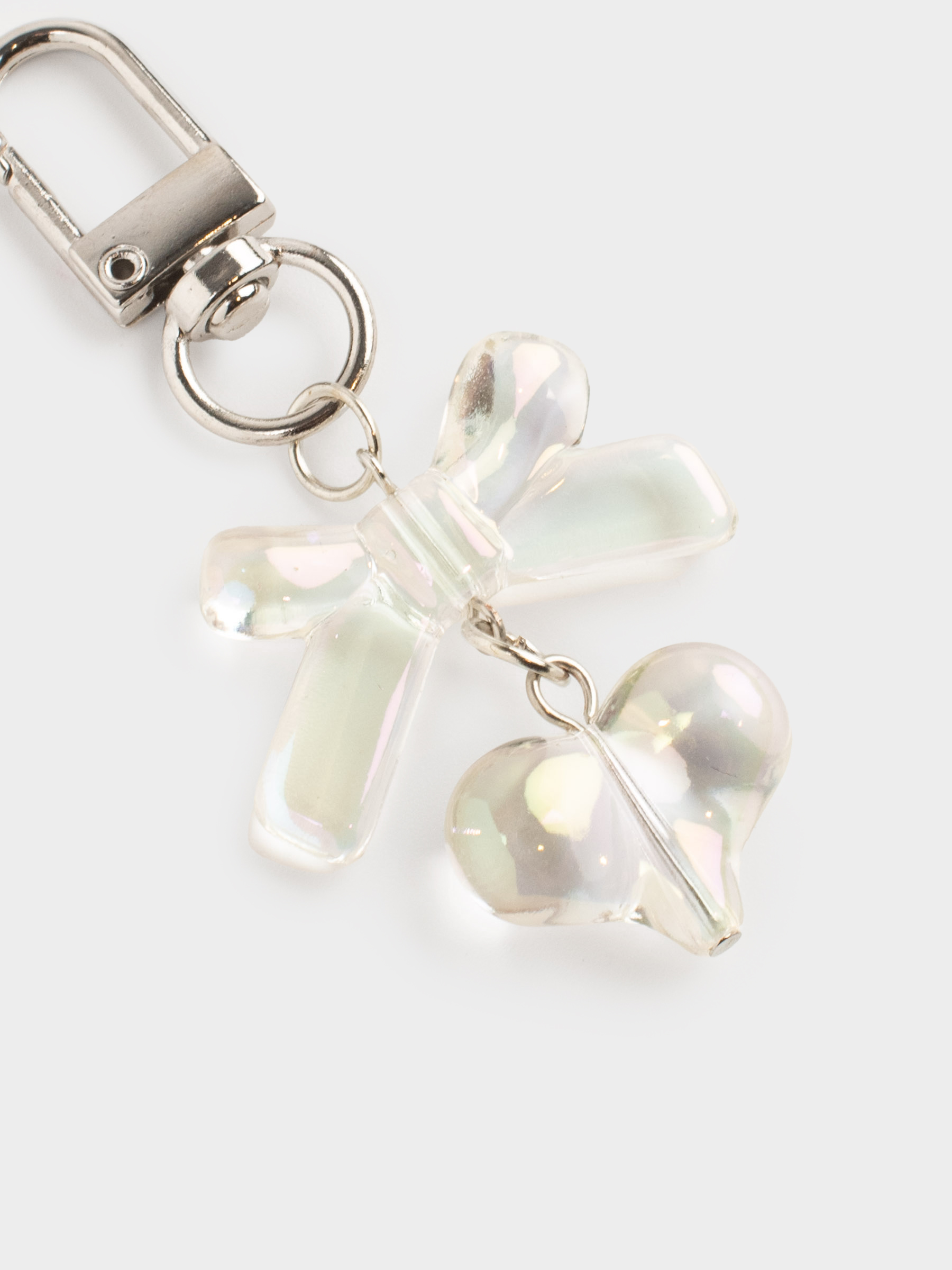 Keychain, 8 cm, acrylic/metal, mother-of-pearl, Heart, Keychain polar, image-3