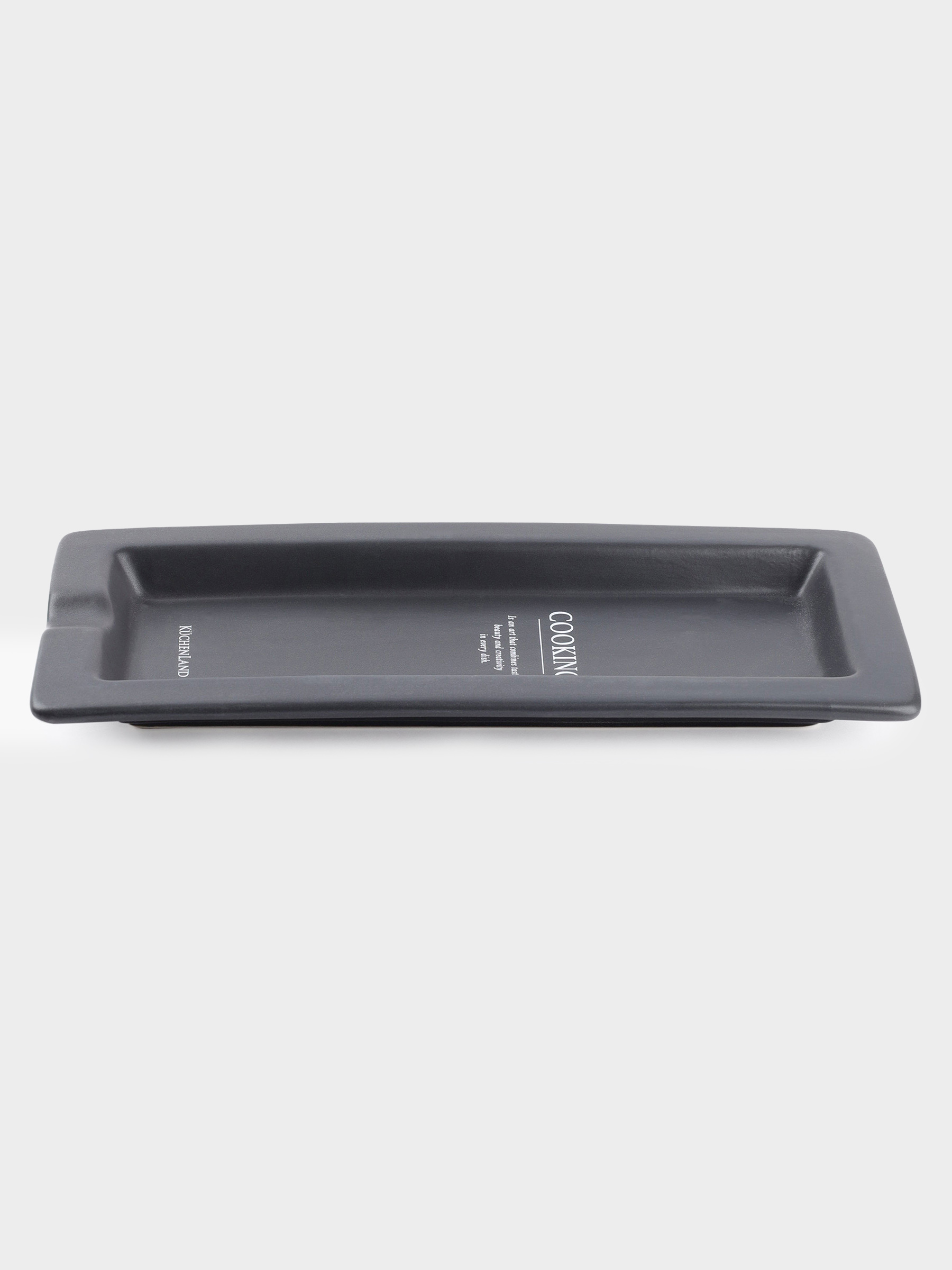 Spoon stand, 24x11, ceramic, rectangular, black, Course, image-2