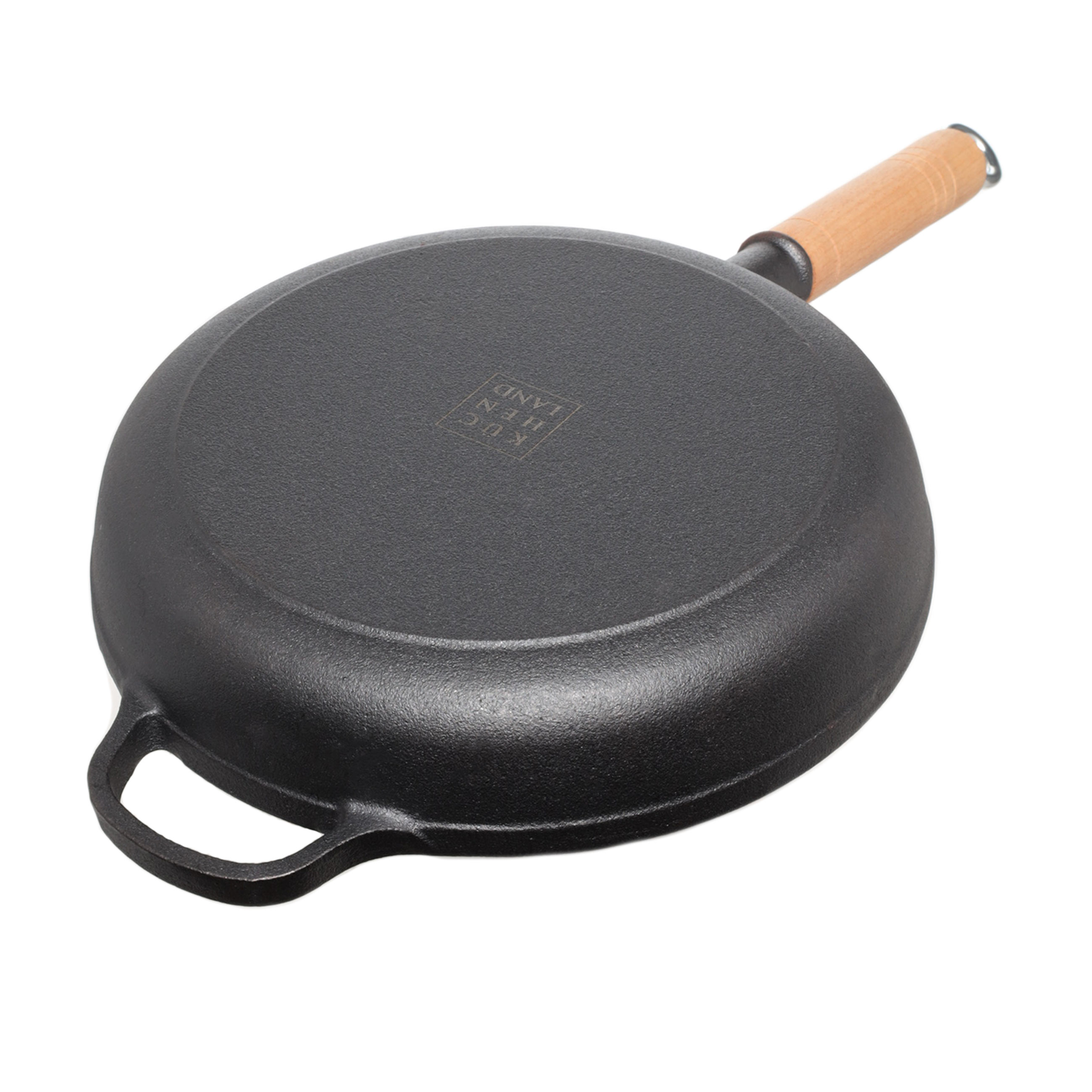 Frying pan, 24 cm, cast iron / wood, black, Authentic