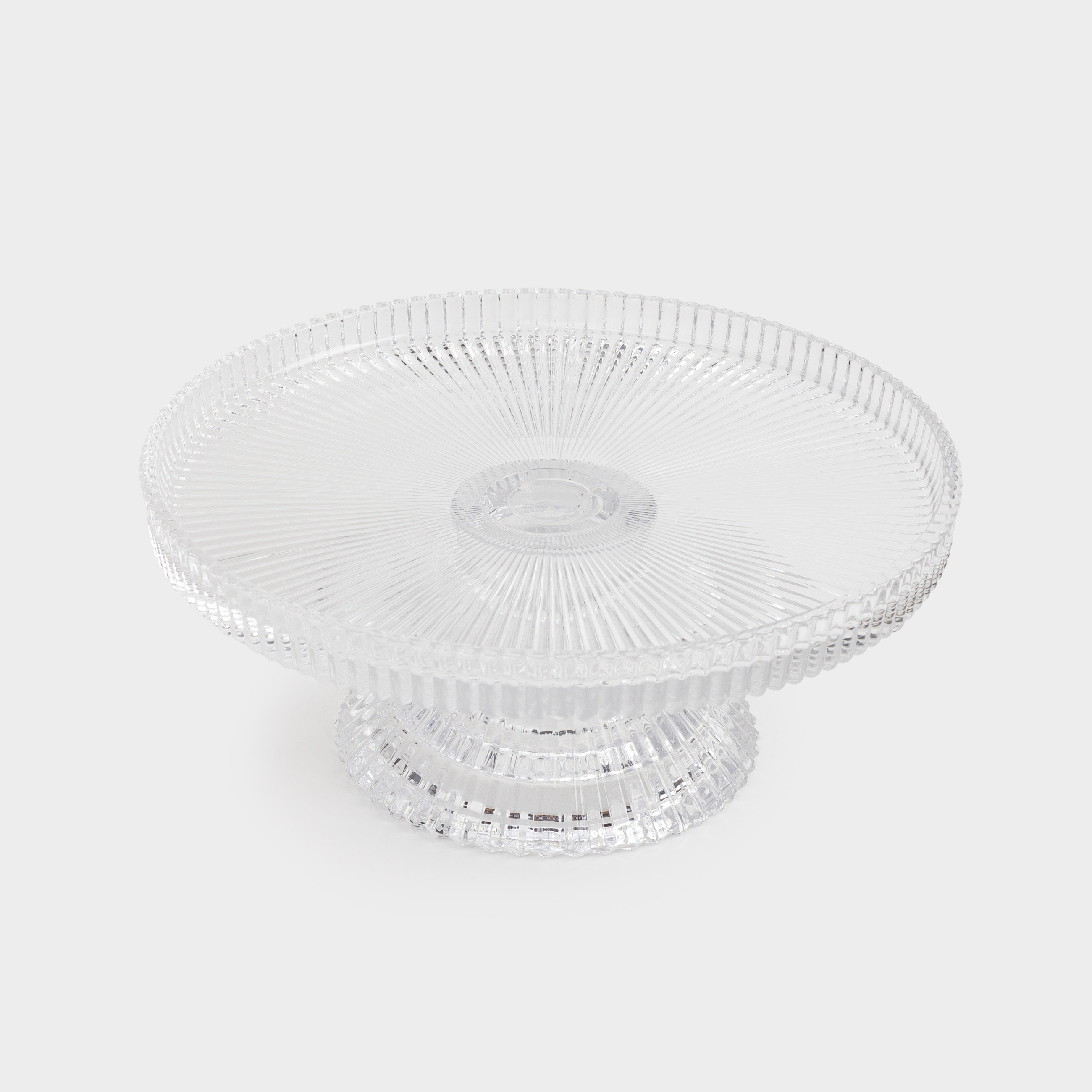 Dish on a leg, 20x8 cm, glass P, Ribby