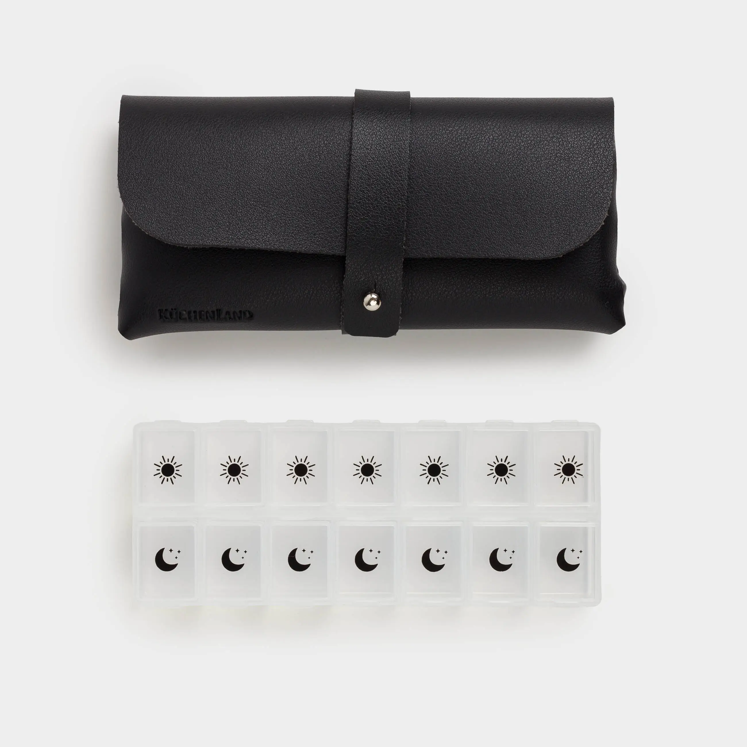 Tablet organizer, 17x8 cm, with case, PU leather / Plastic, Black, Compact black, image-0