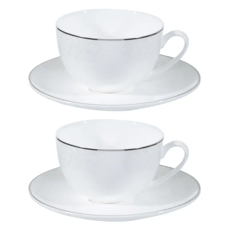 Tea pair, 2 pers, 4 pr, 250 ml, porcelain F, Pearl-platinum ,image-0