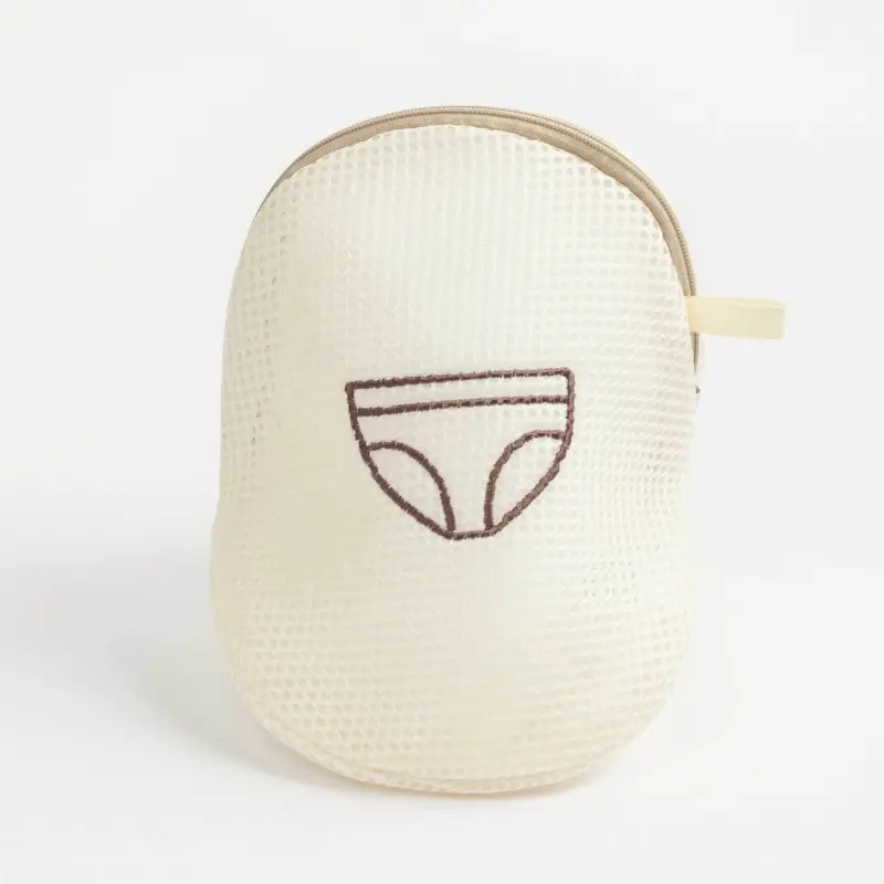 Underwear washing bag, 20x20 cm, polyester, beige, Safety new