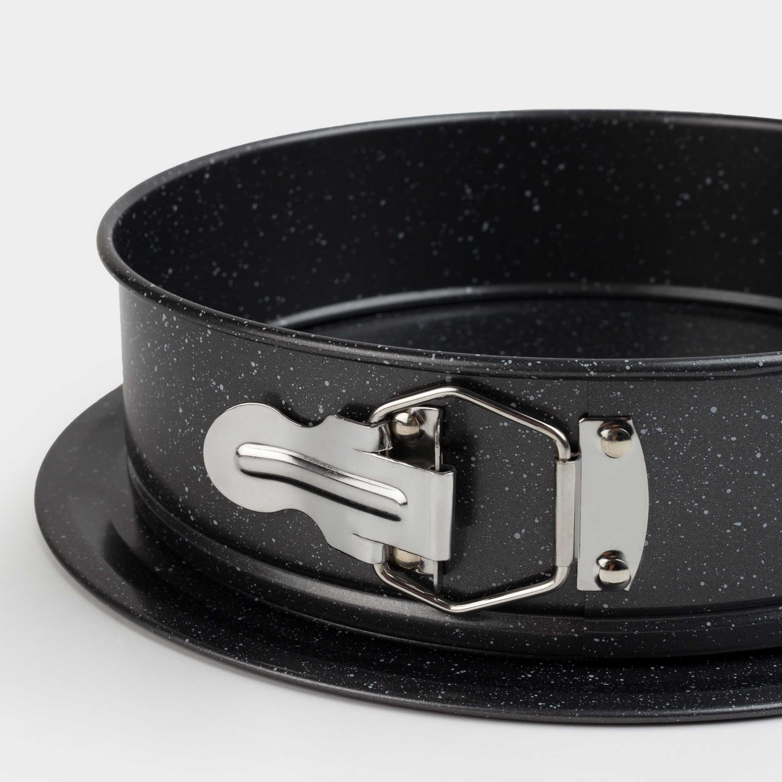 Baking dish, 24 cm, split, coated, Steel, Round, Black, Stone clip