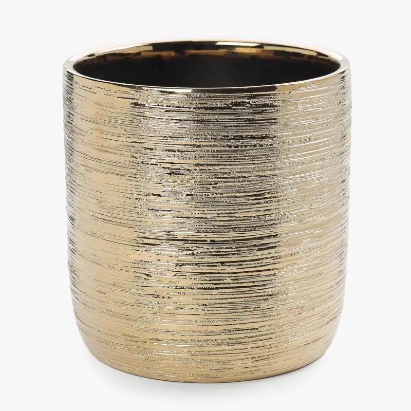 Planters, 18x18 cm, ceramic, golden, Galore ,image-0