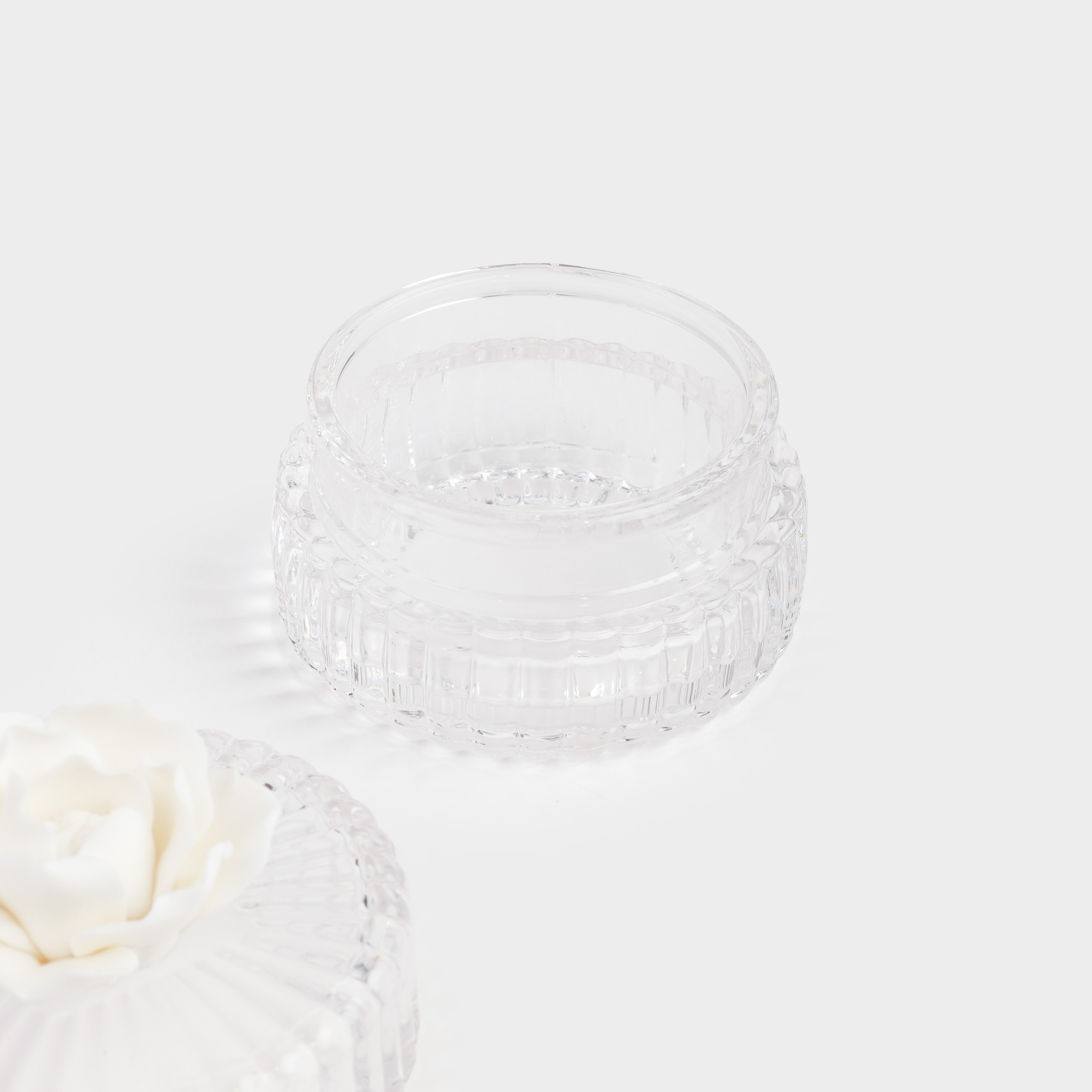 Storage container, 8x9 cm 150 ml, glass / porcelain P, Flower, Rose, image-3