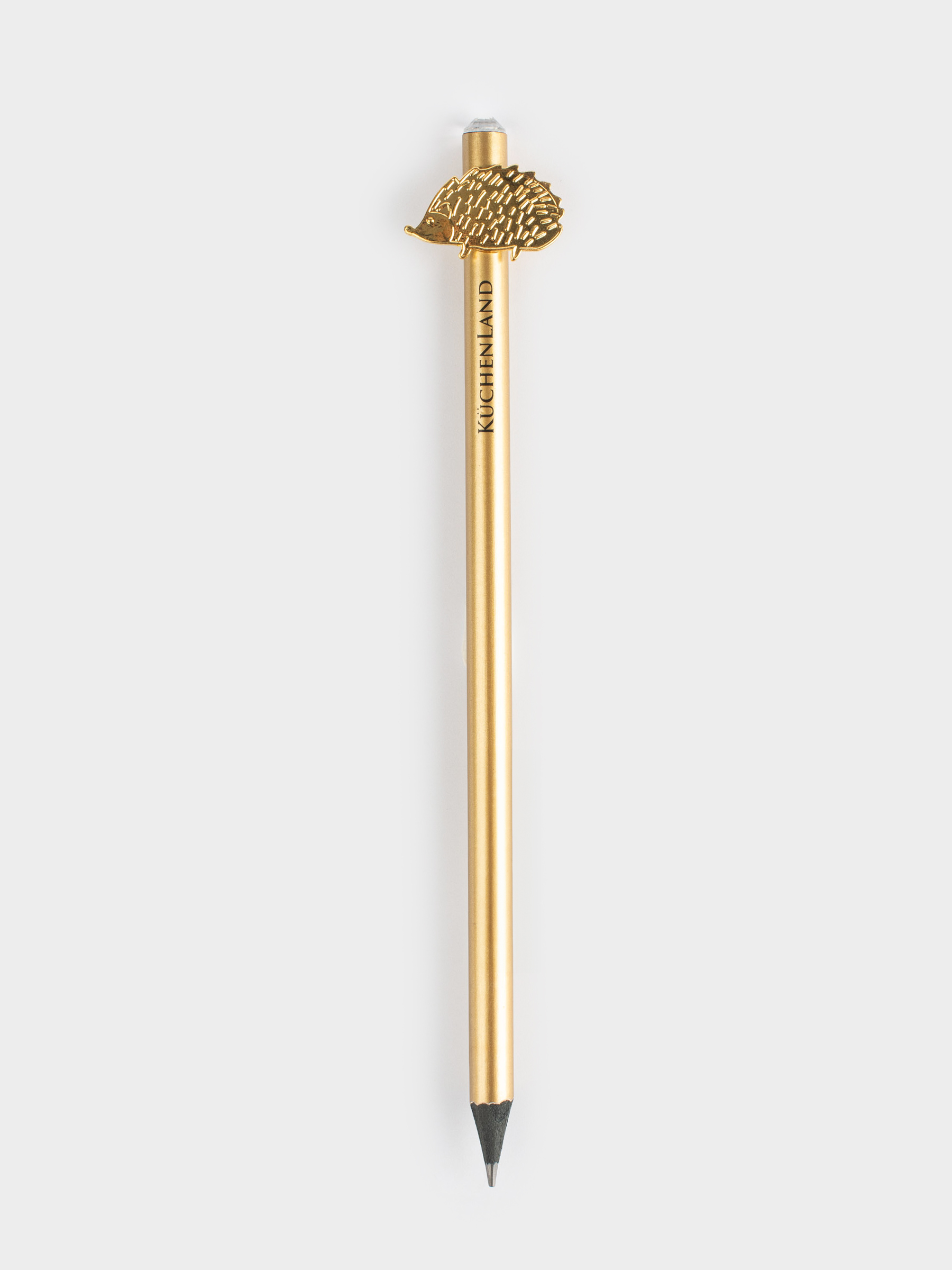 Pencil, 18 cm, black-graphite, with a figure, milky, Golden hedgehog, Draw figure, image-0
