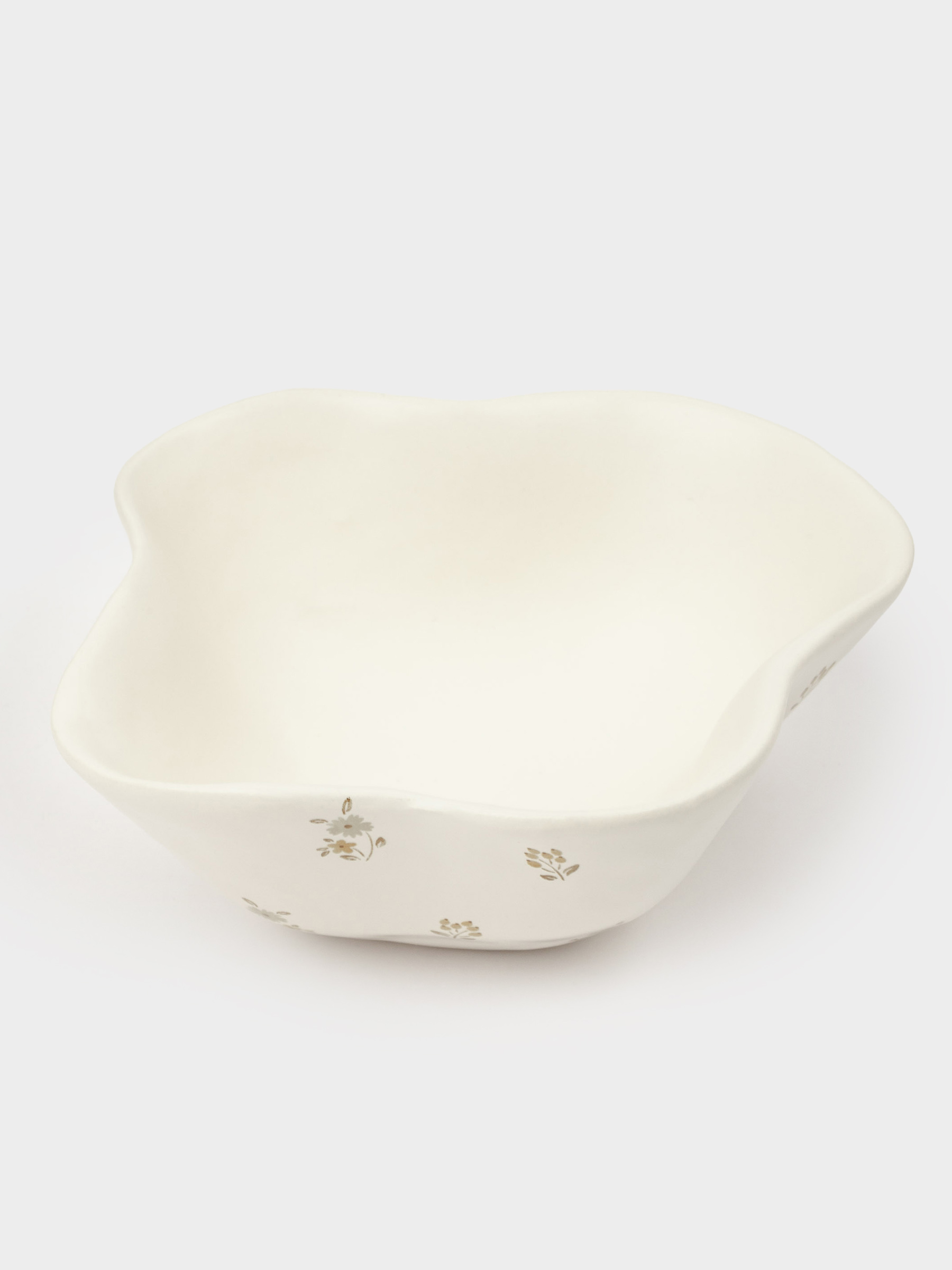 Salad bowl, 15x6 cm, 330 ml, ceramic, milky, Vintage flowers, La flore, image-3