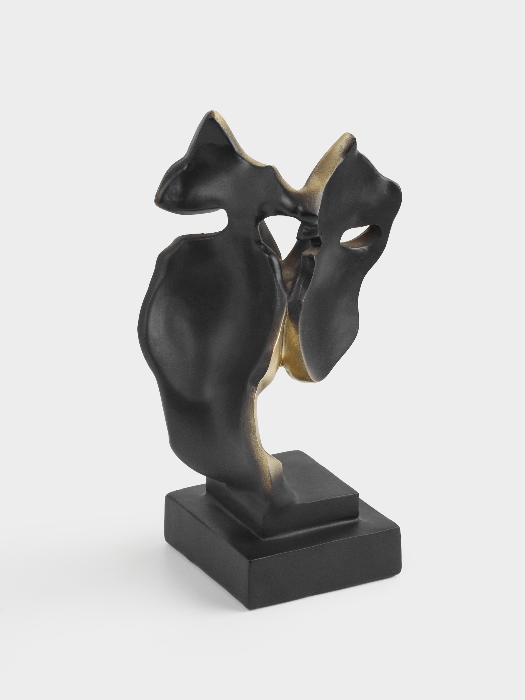 Statuette, 27 cm, polyresin, gold-black, Kiss, Baise, image-4